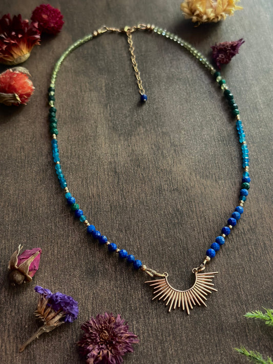 Lapis, Apatite, Malachite & Peridot Necklace