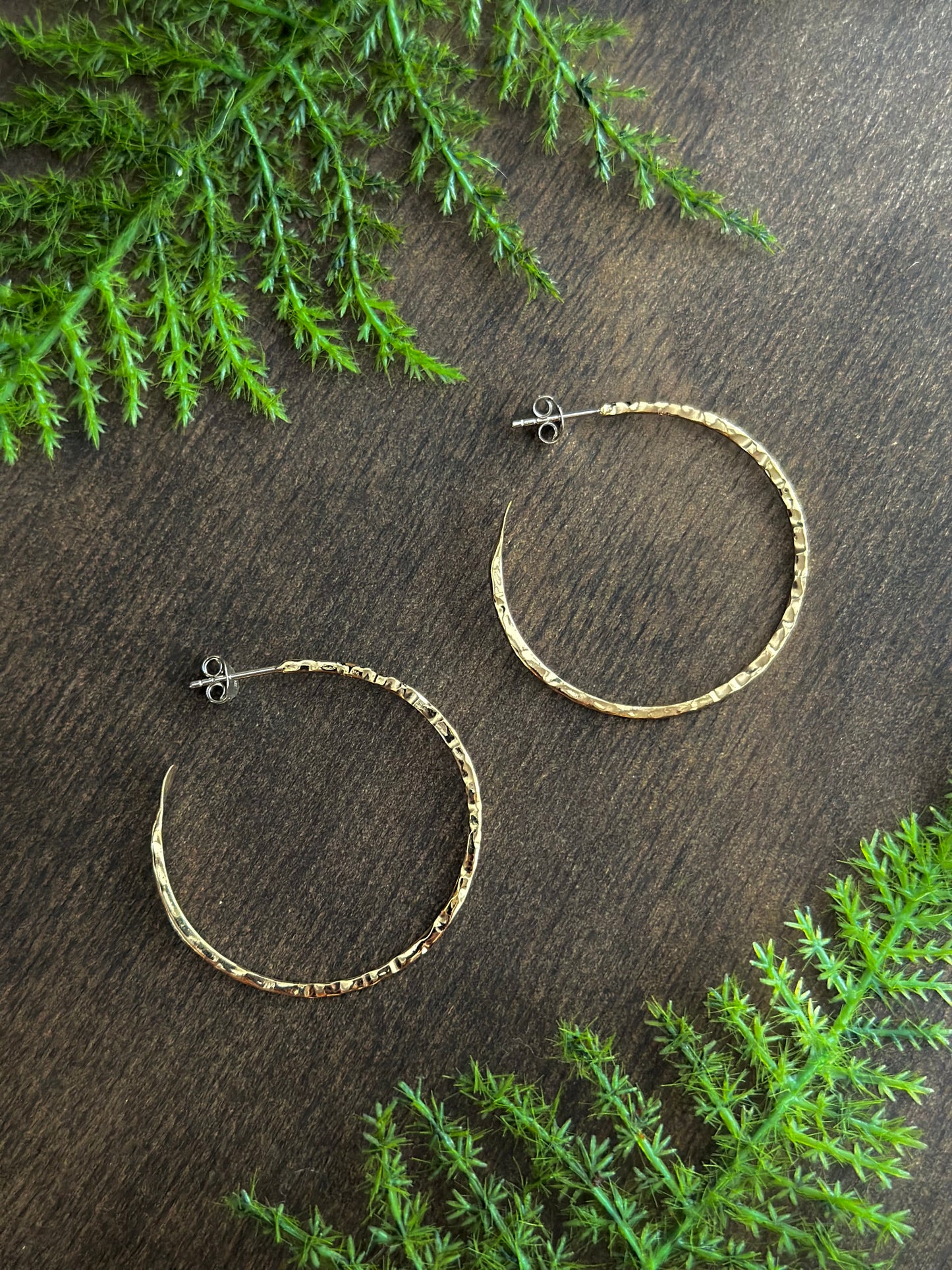 Bronze Hammered Hoop (40mm)