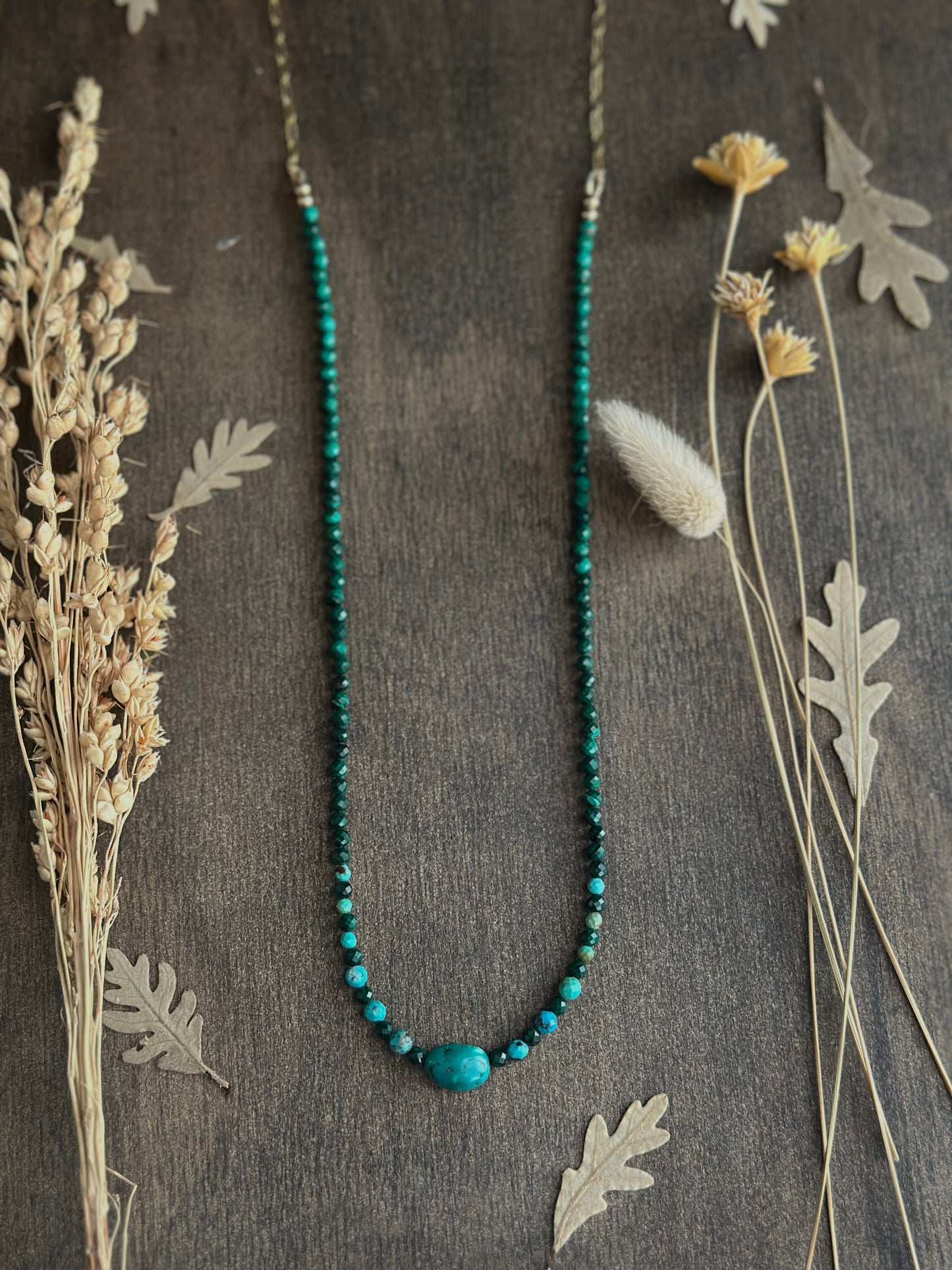 Turquoise & Malachite Layering Necklace