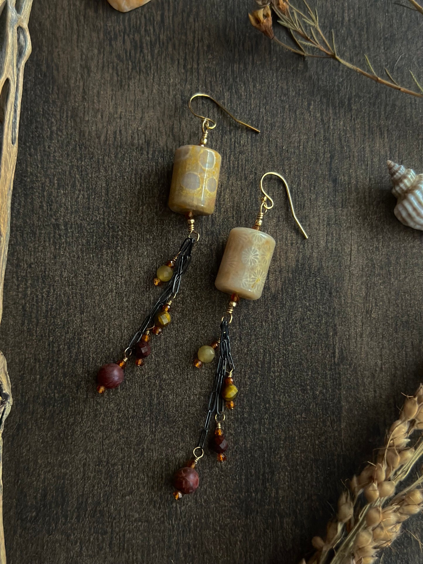 Fossil Coral Earrings