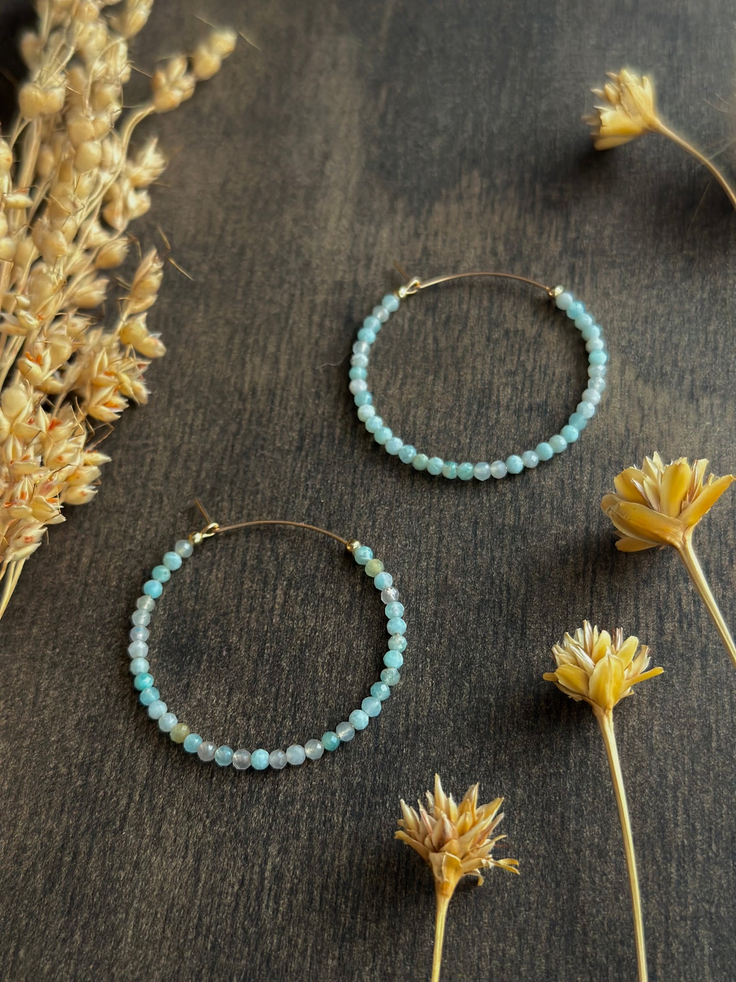 Amazonite Hoops