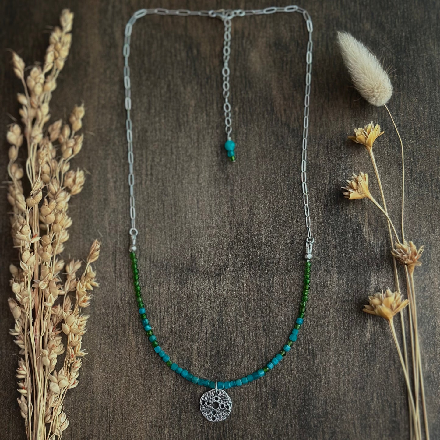 Chrome Diopside l Amazonite Necklace