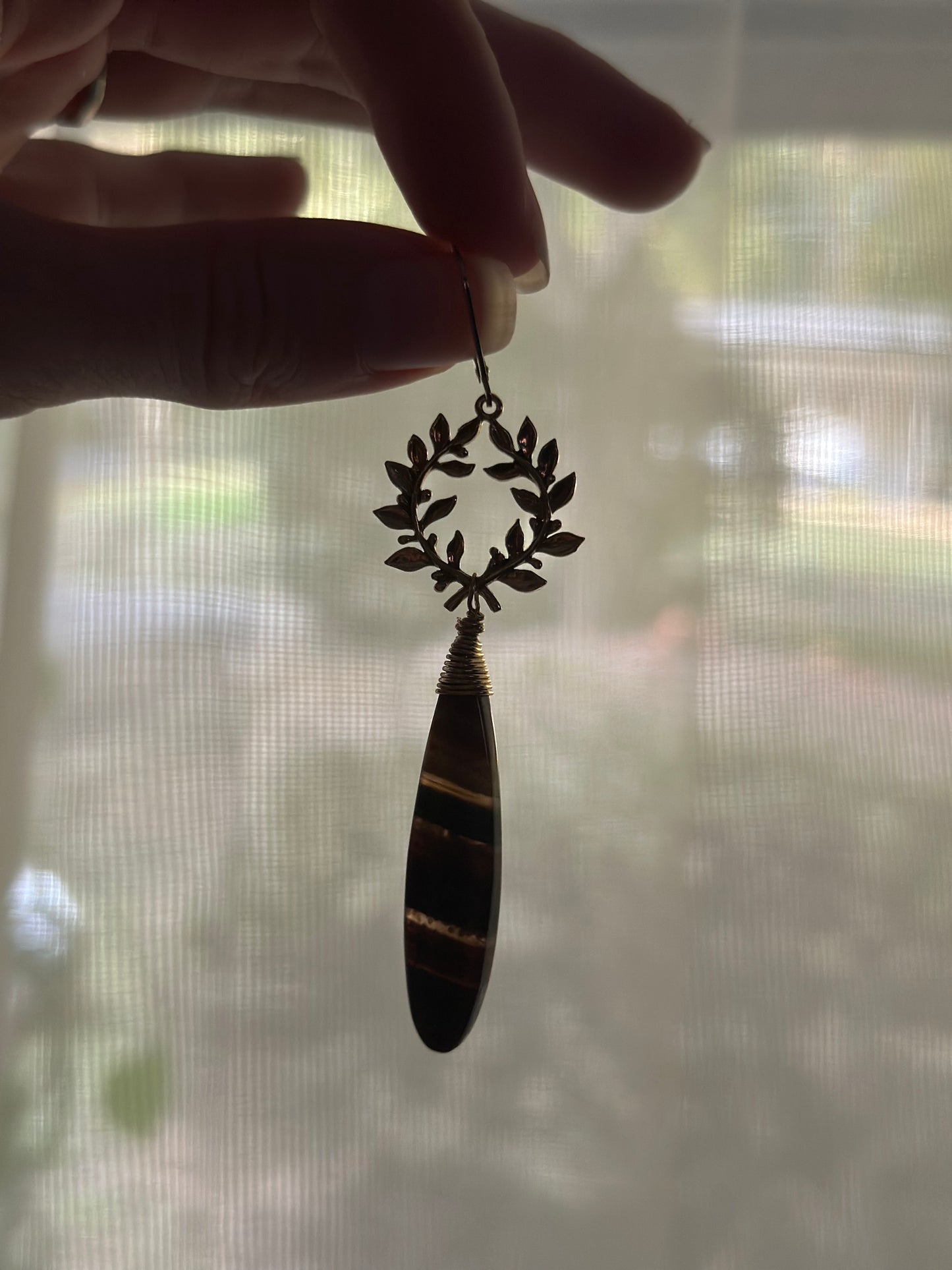 Ocean Jasper Laurel Wreath Earrings