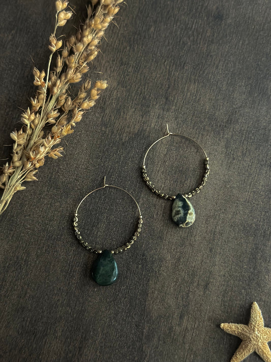 Ocean Jasper Hoop Earrings