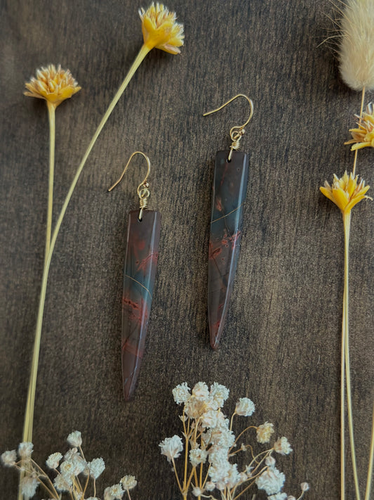 Red Creek Jasper Point Earrings