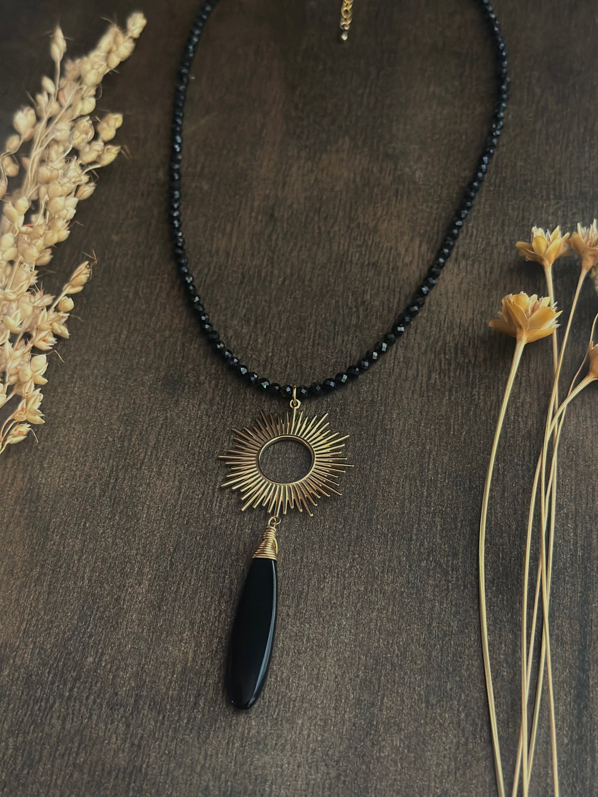 Black Spinel & Obsidian Necklace