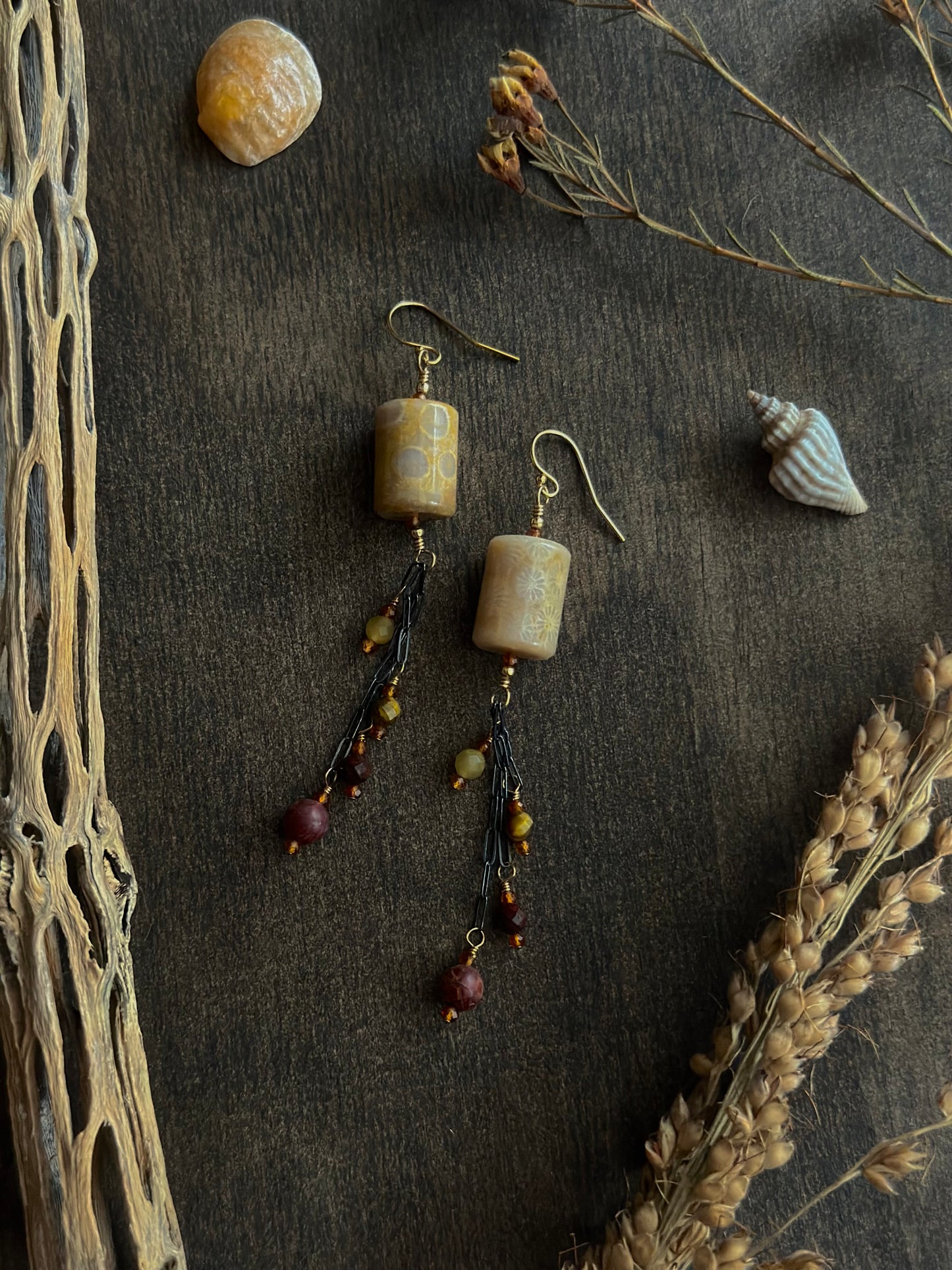 Fossil Coral Earrings