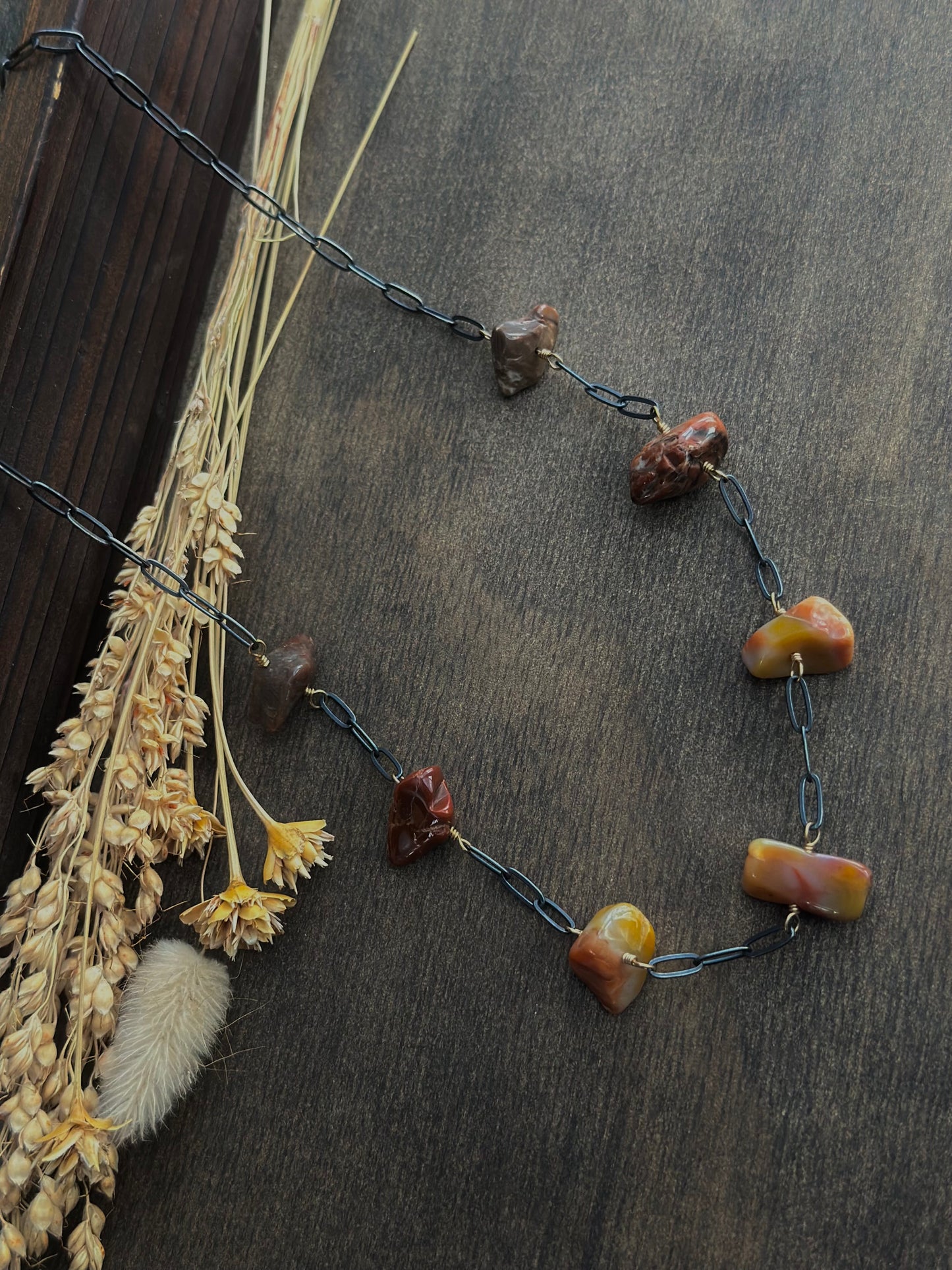 Petrified Wood Wrapped Necklace