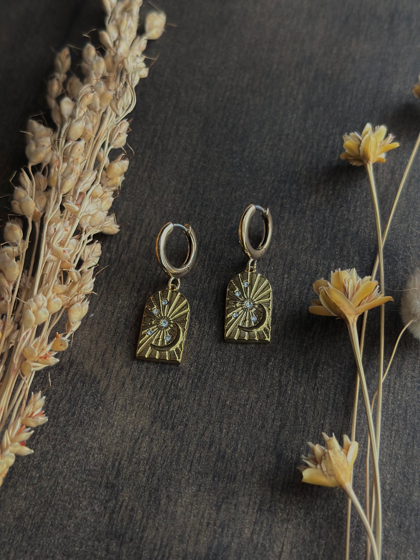 Moonlit Archway Huggie Earrings