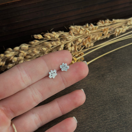 Paw Print Stud Earrings