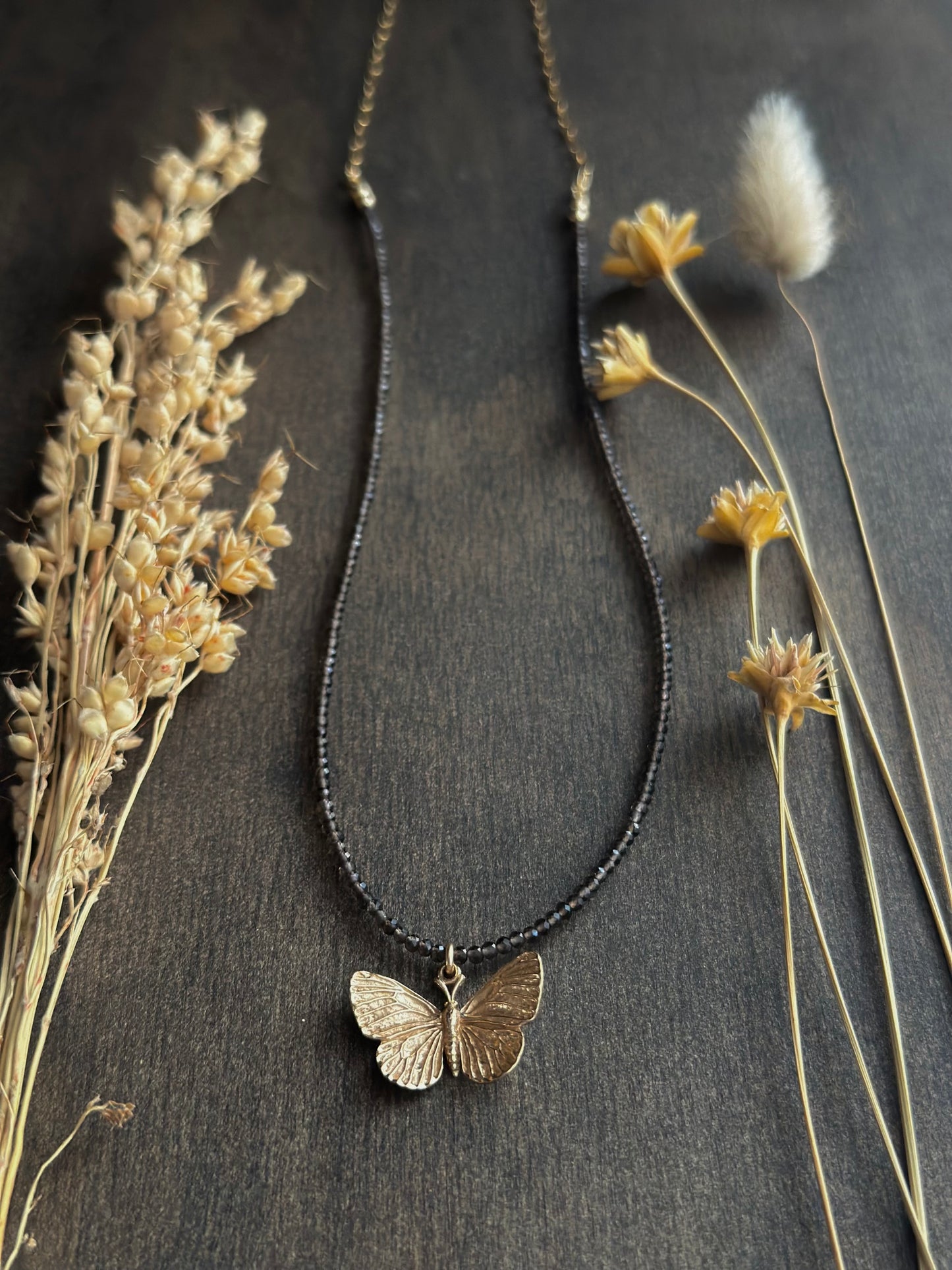 Smokey Quartz Butterfly Necklace