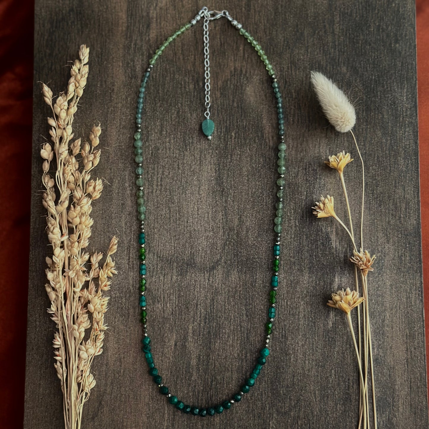 Green Mixed Gemstone Strand Necklace
