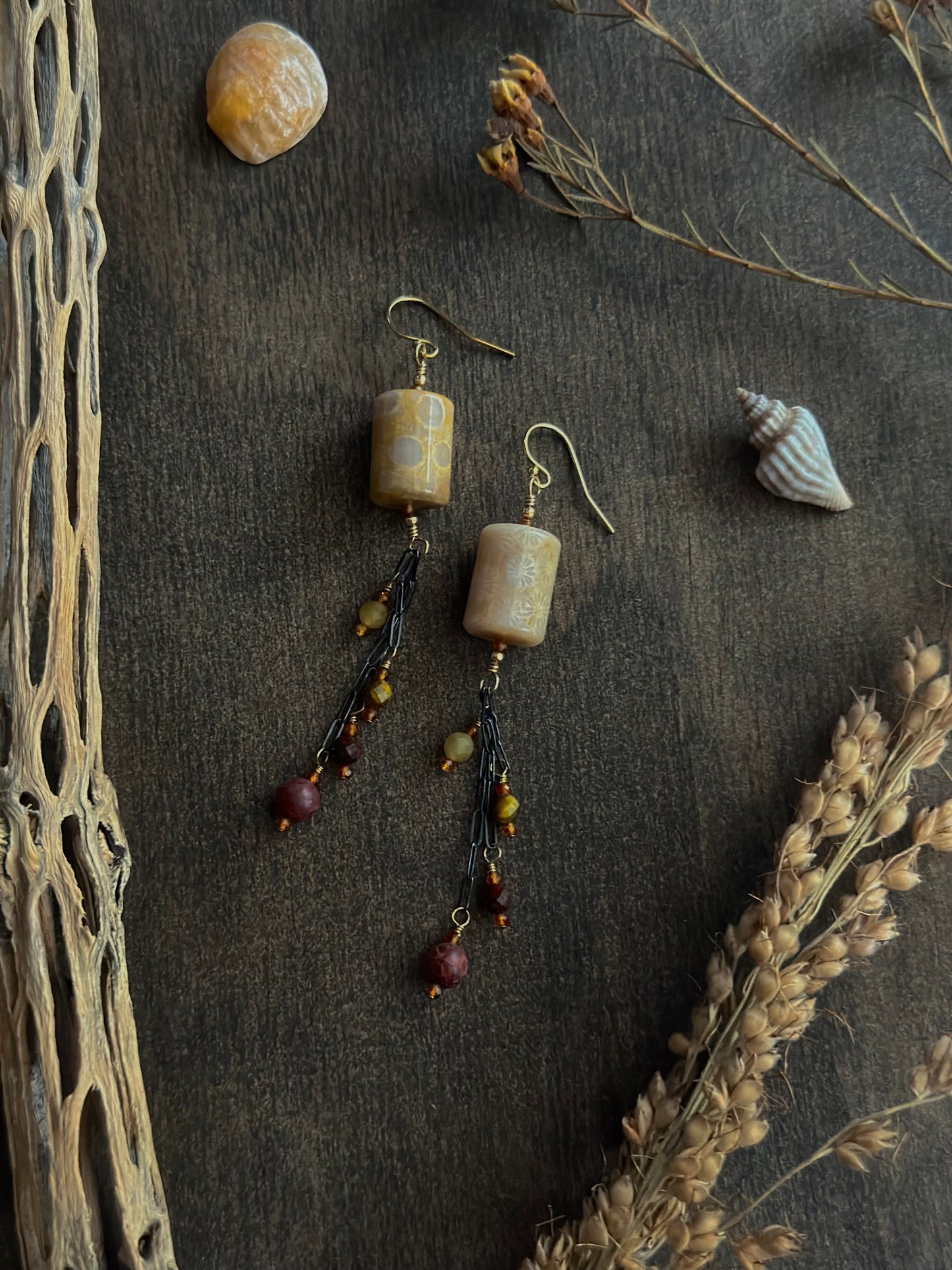 Fossil Coral Earrings