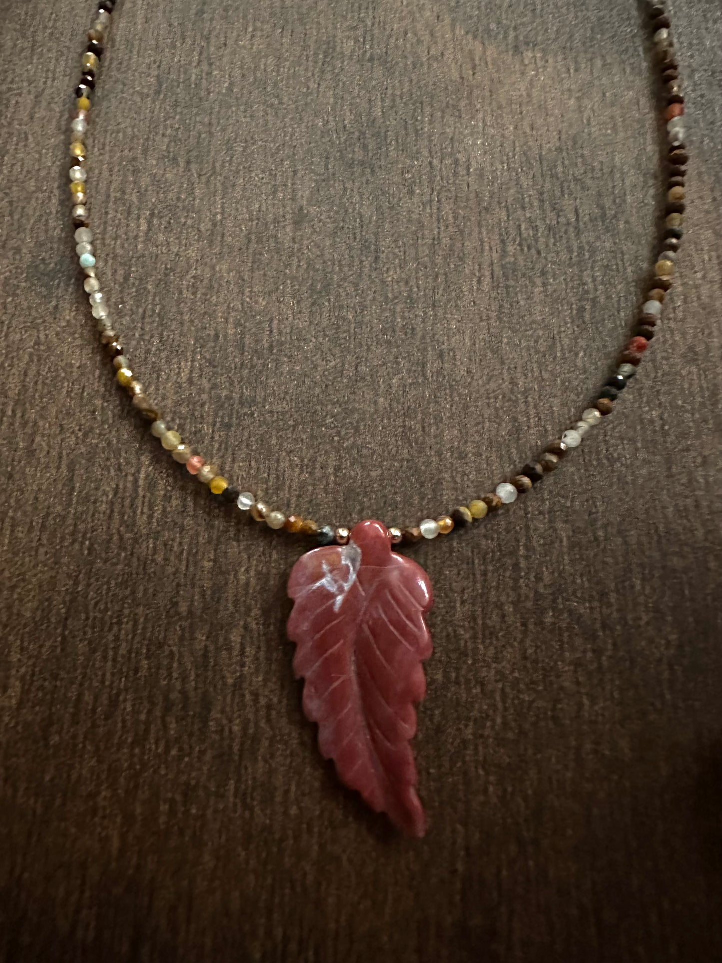 Indian Agate Leaf & Pietersite Necklace