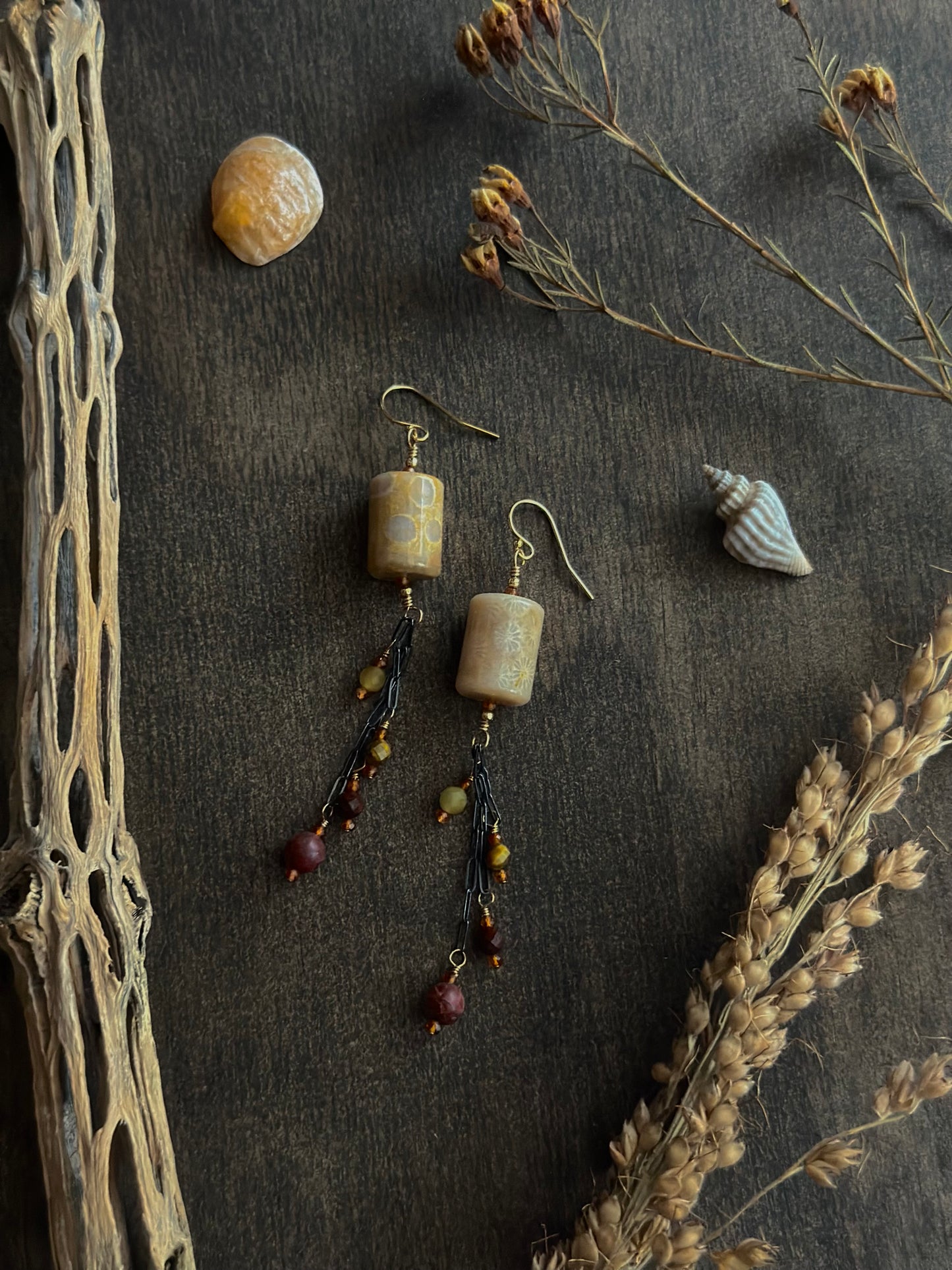 Fossil Coral Earrings