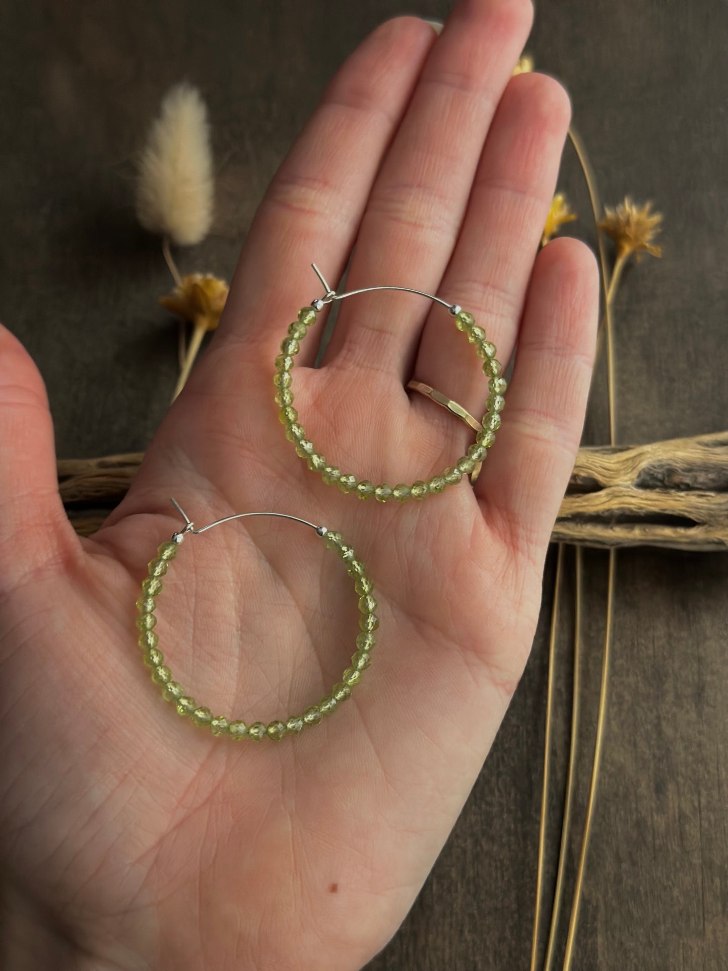 Peridot Hoops