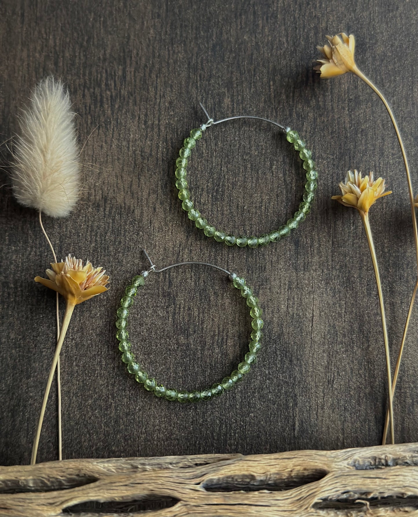 Peridot Hoops