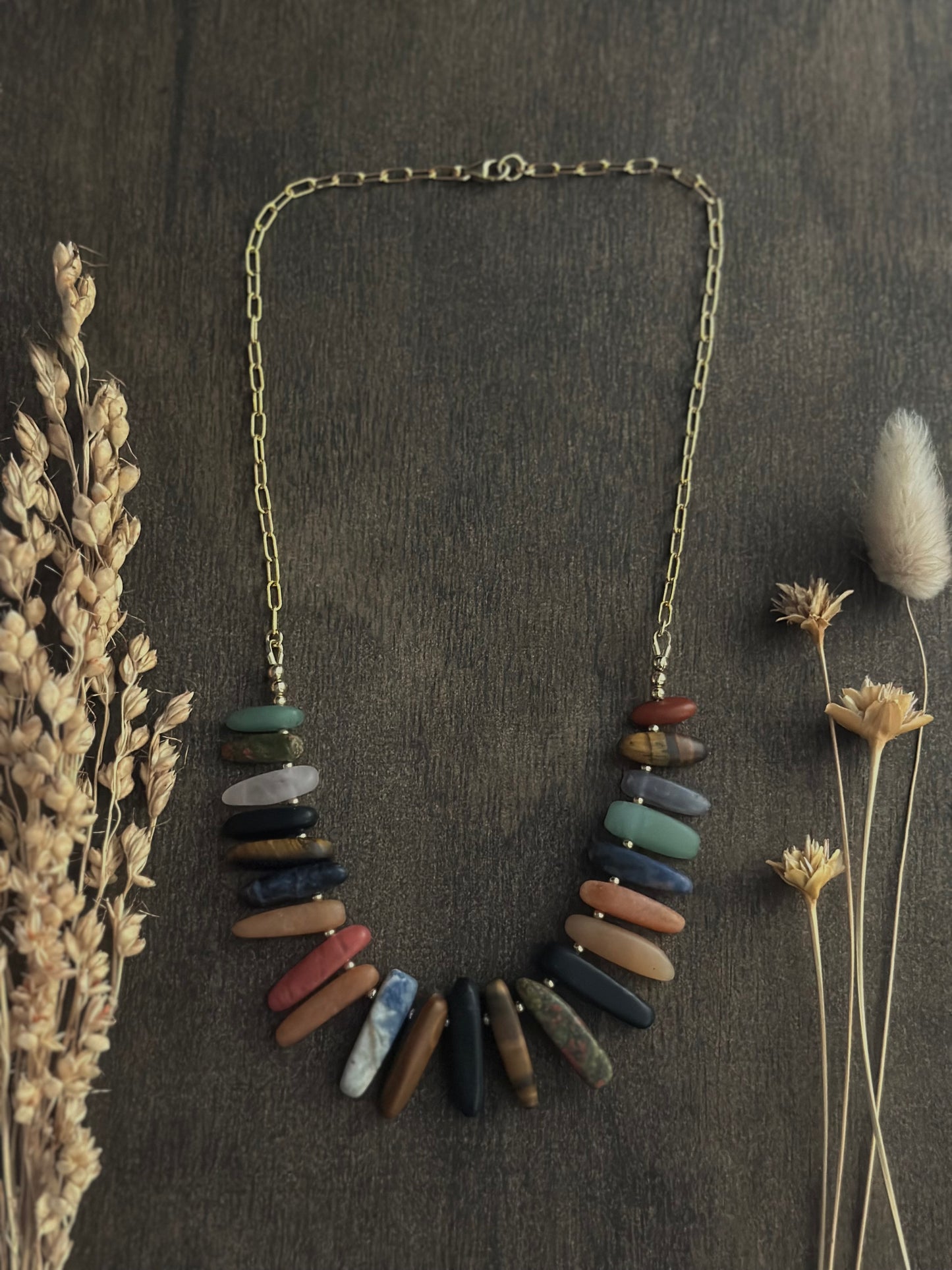 Mixed Pebble Necklace