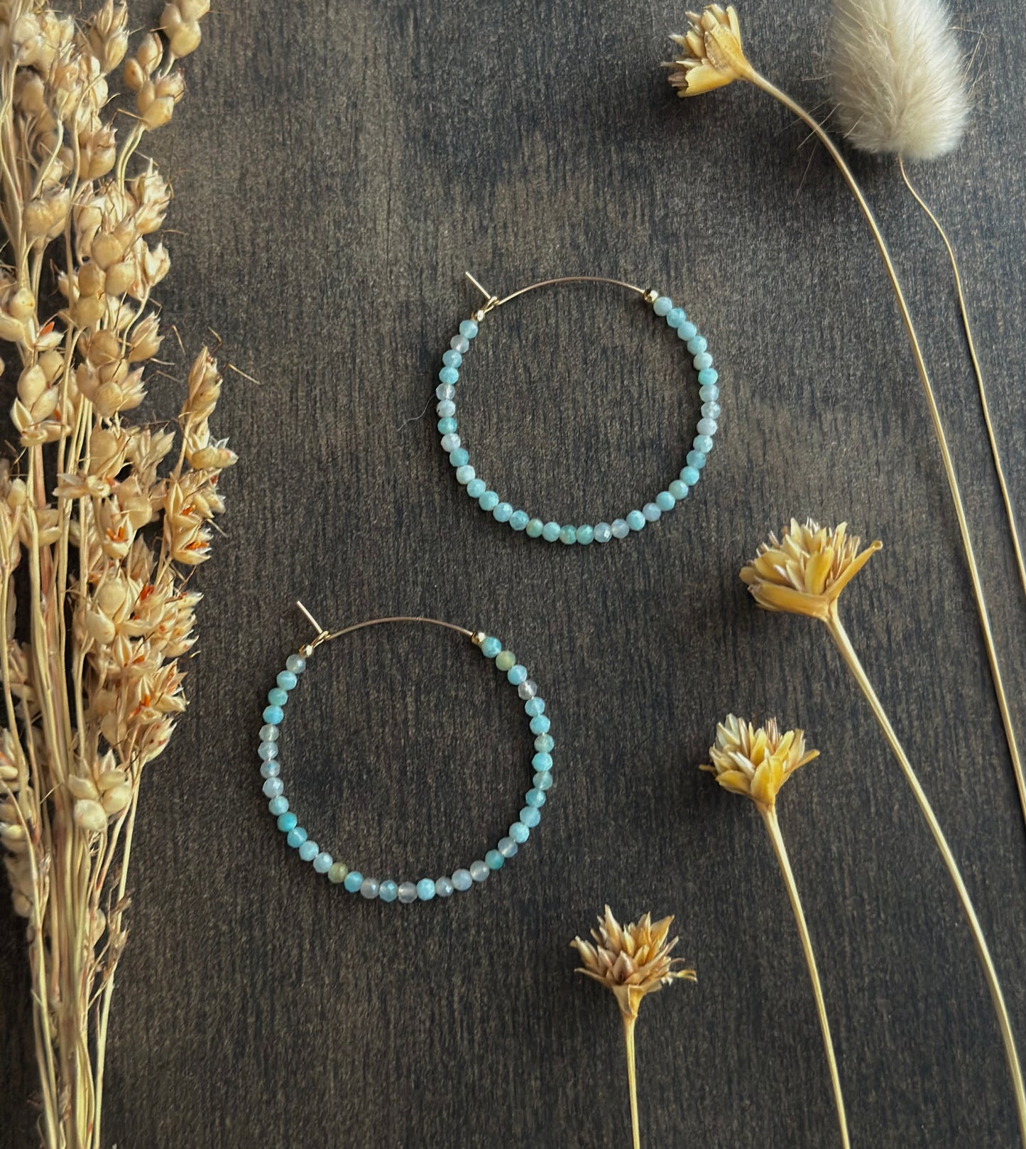 Amazonite Hoops