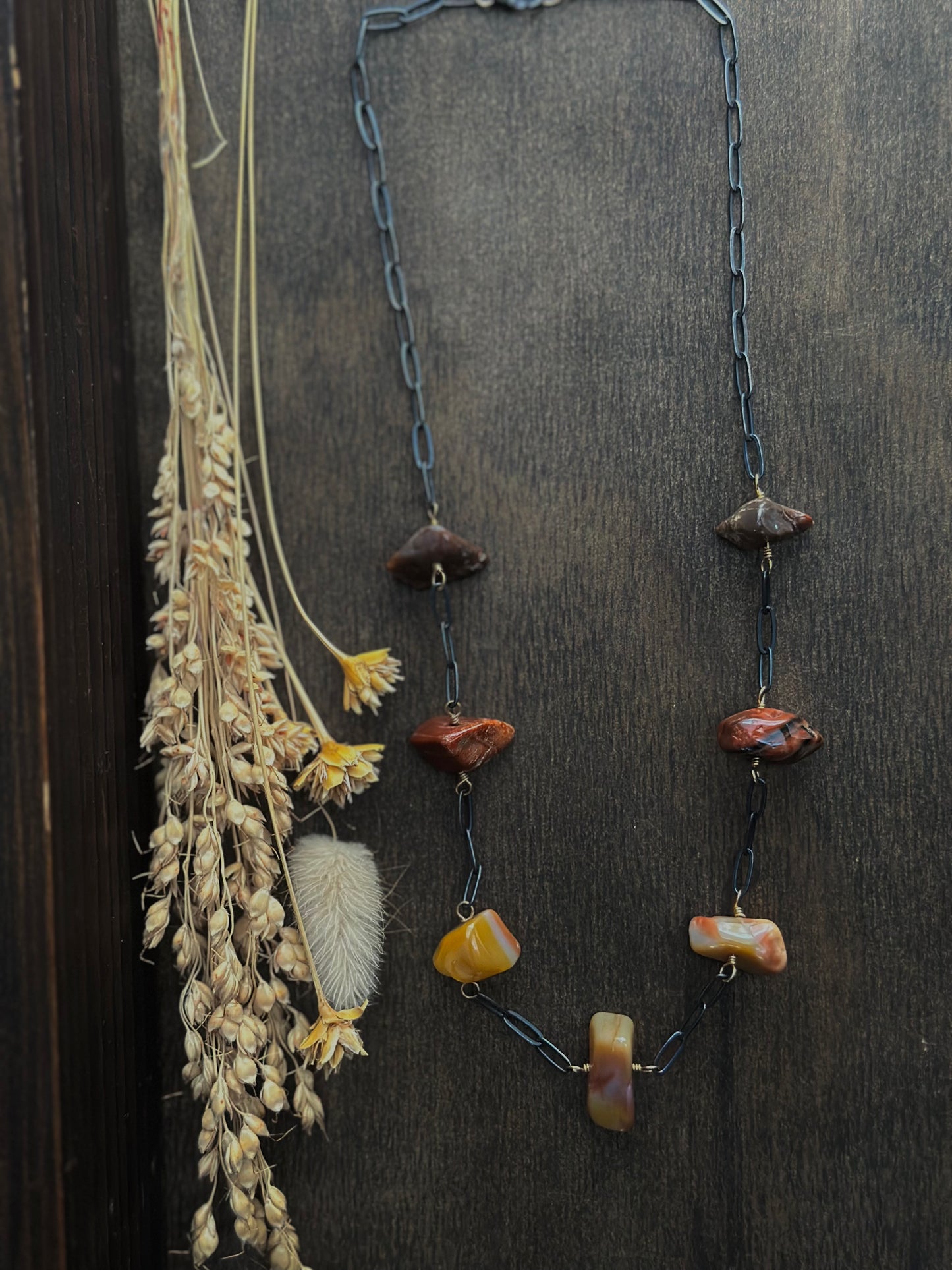 Petrified Wood Wrapped Necklace