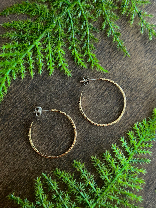 Bronze Hammered Hoop (30mm)