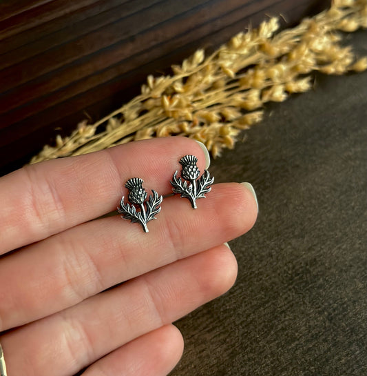 Thistle Stud Earrings (Silver)