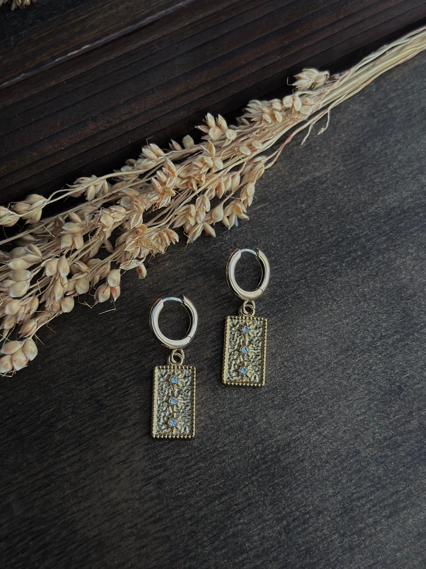 Starry Tablet Huggie Earrings