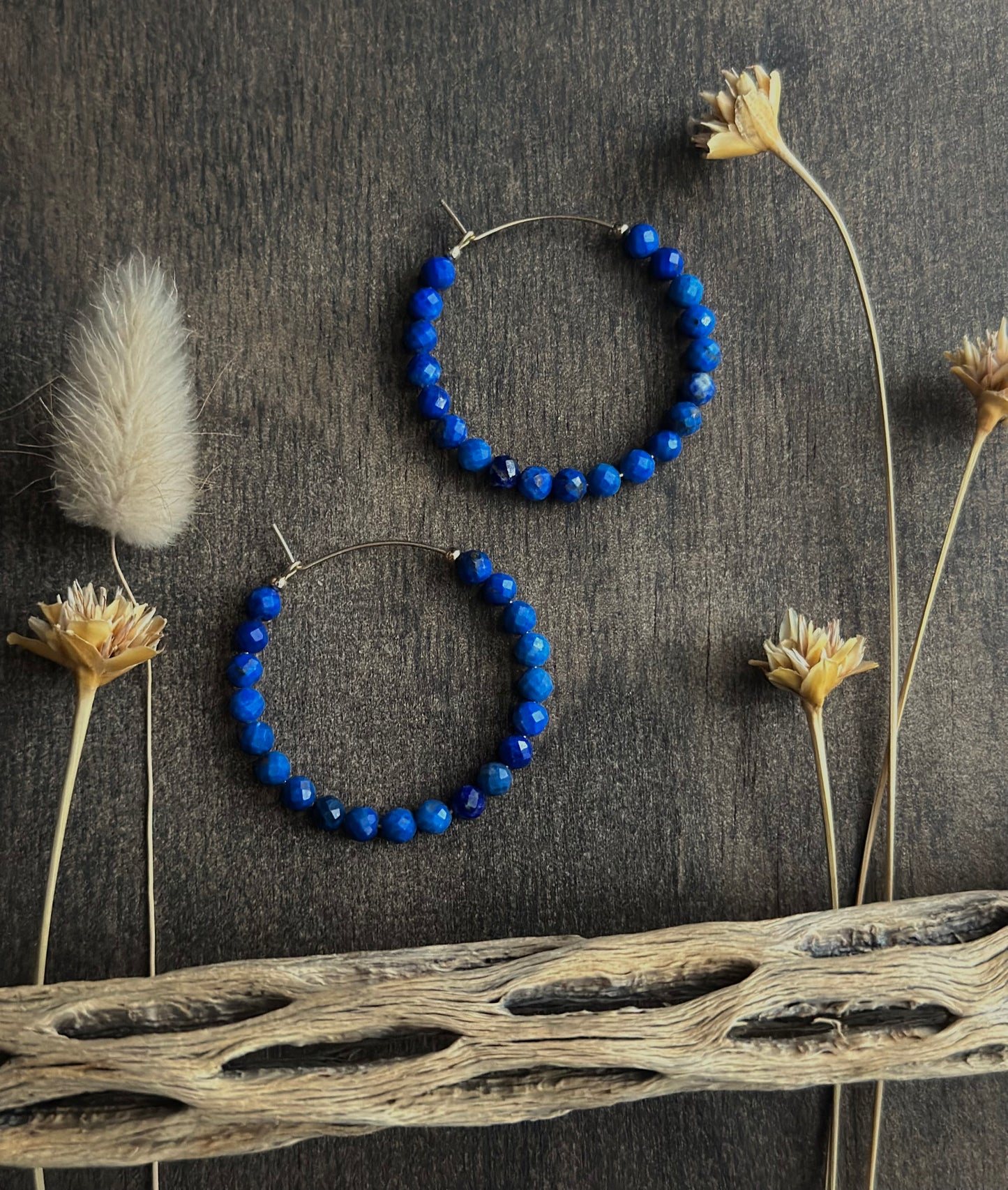 Lapis Lazuli Hoops