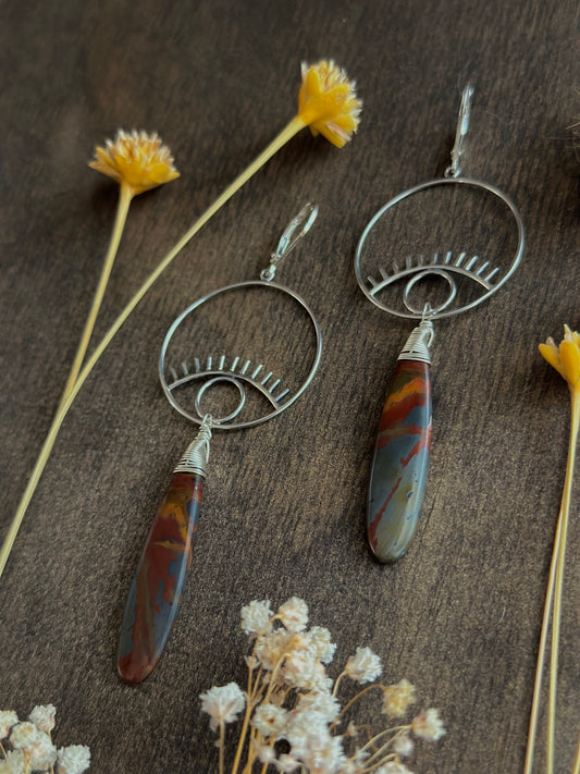 Red Creek Jasper Eye Earrings