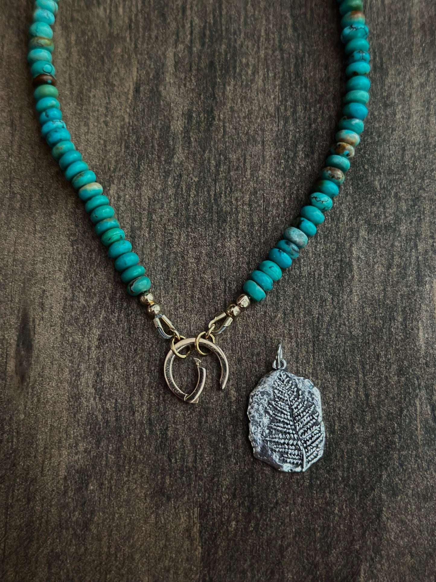Hubei Turquoise Charm/Ring Keeper Necklace