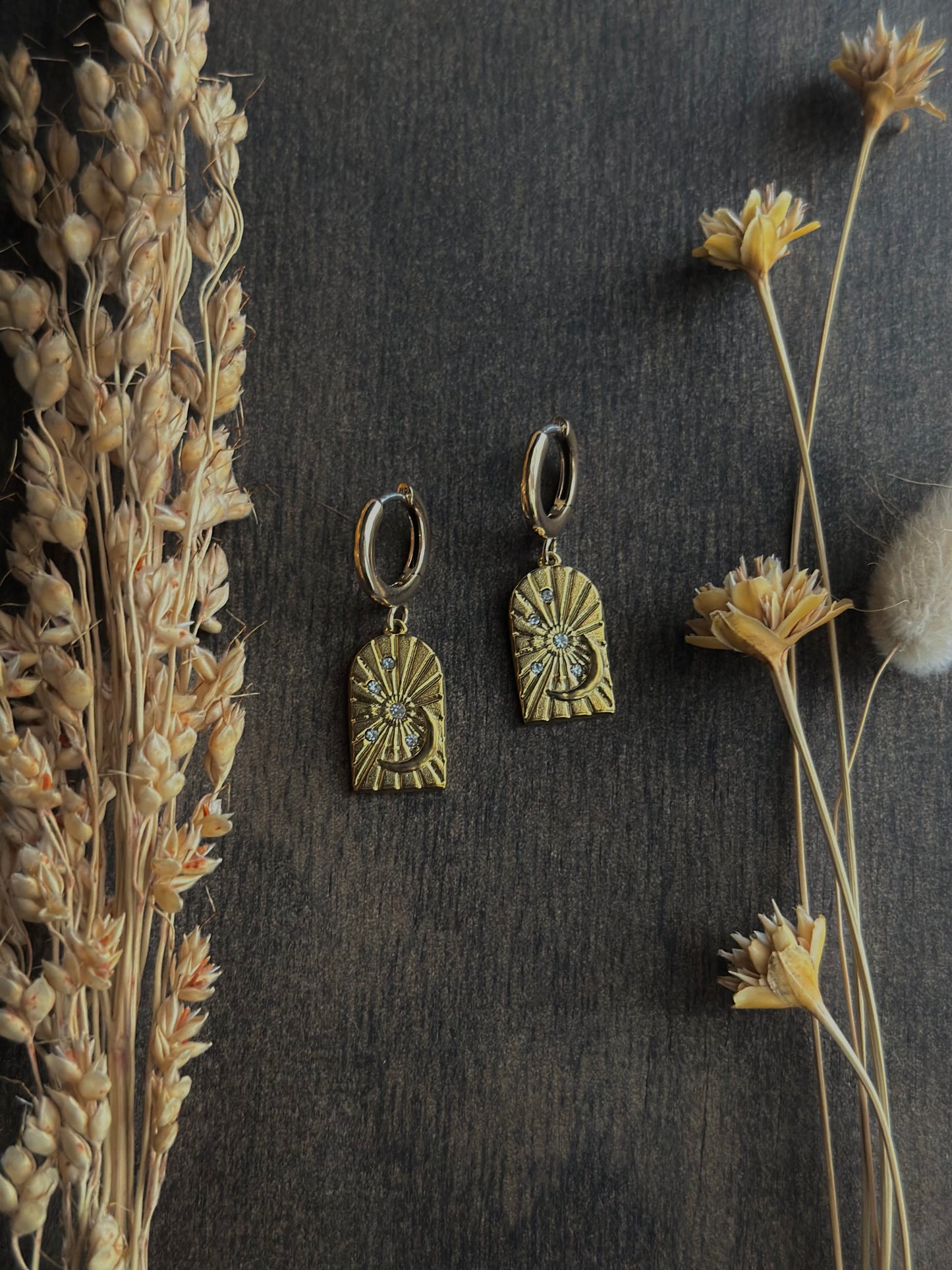 Moonlit Archway Huggie Earrings