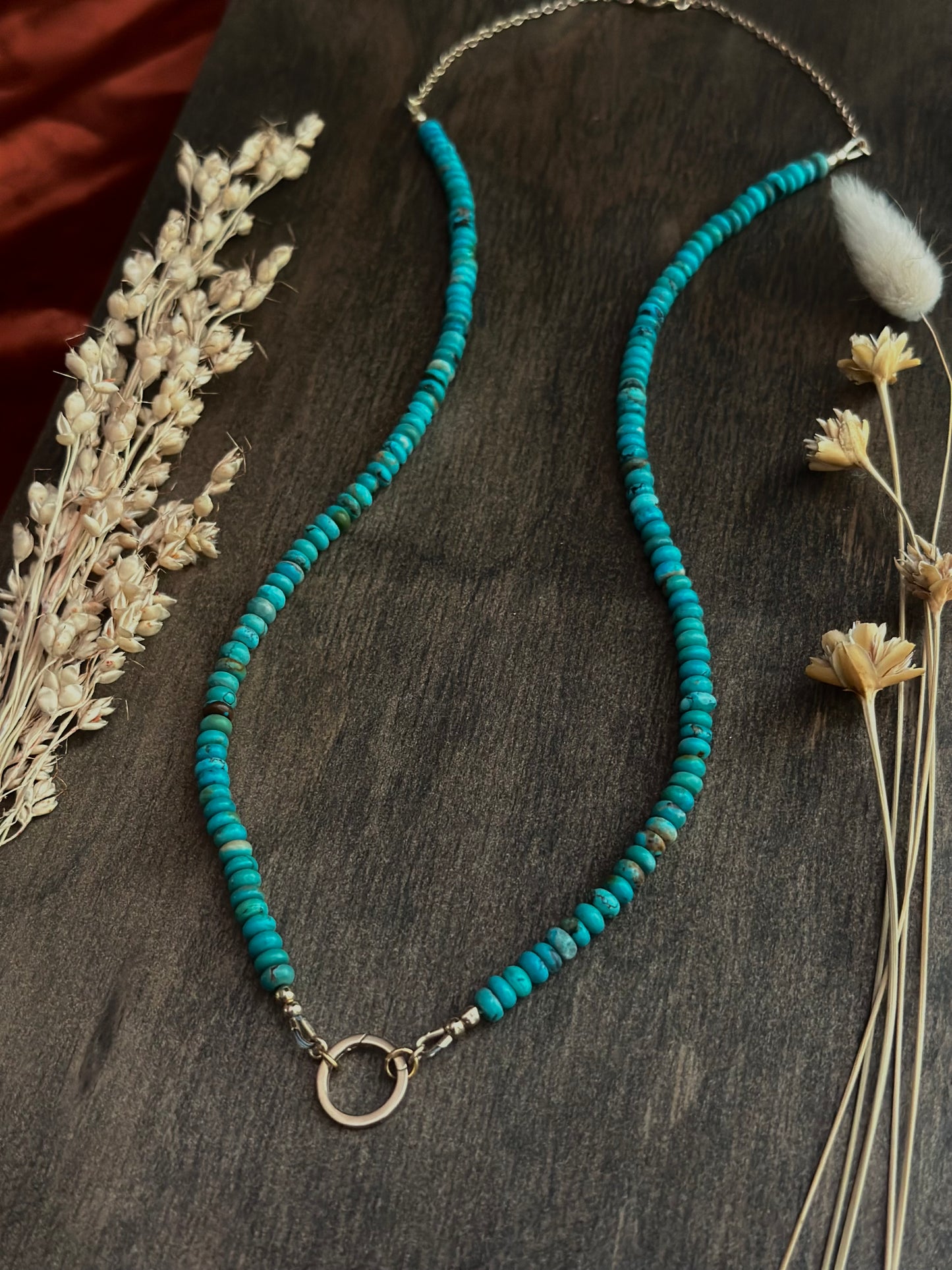 Hubei Turquoise Charm/Ring Keeper Necklace