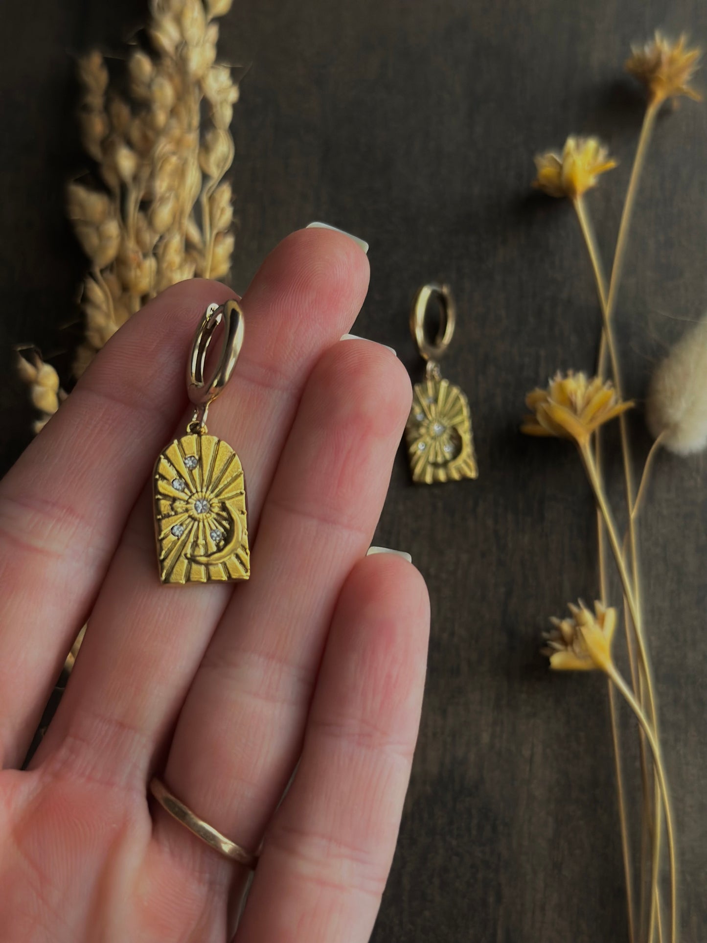 Moonlit Archway Huggie Earrings