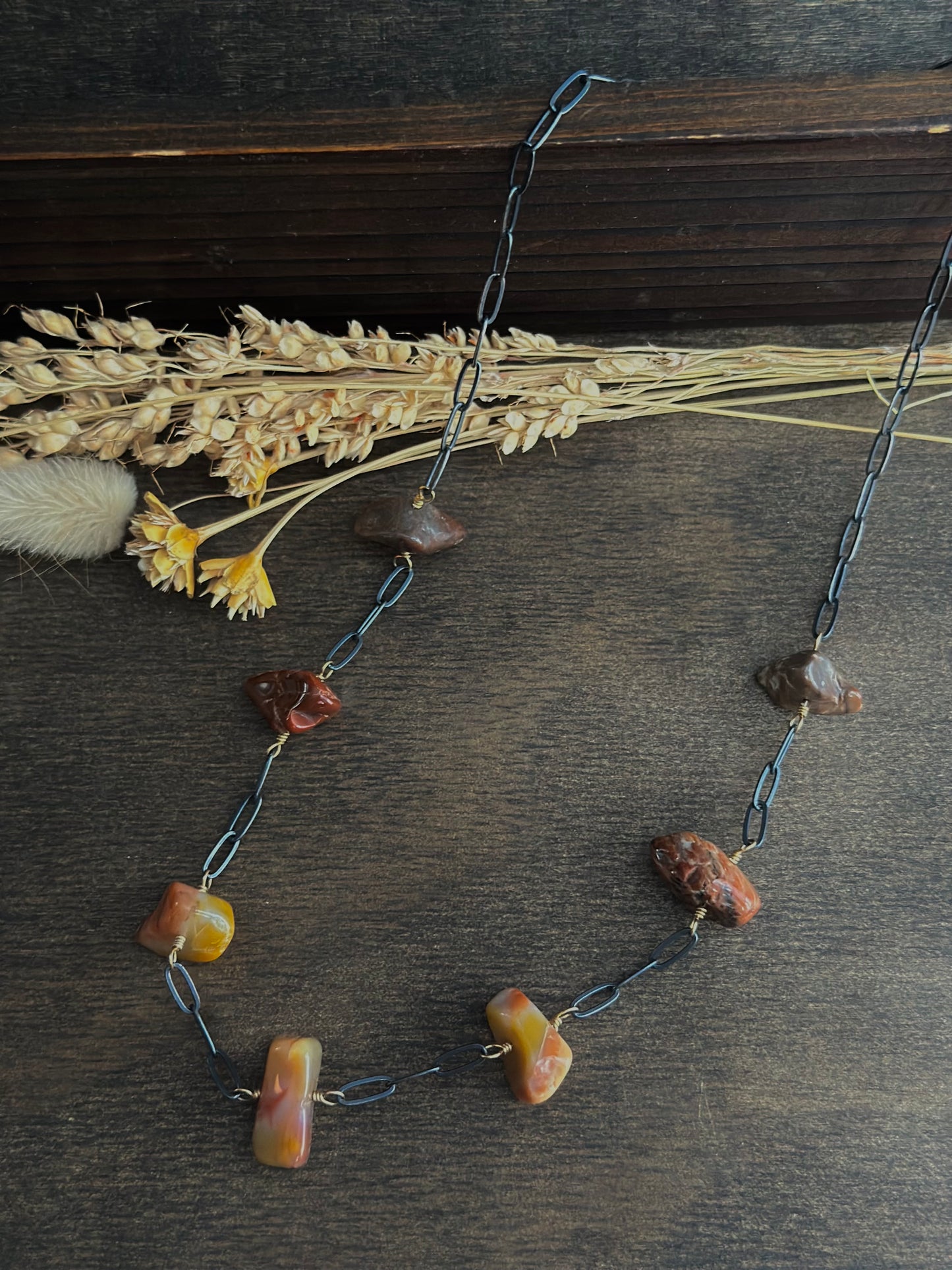 Petrified Wood Wrapped Necklace