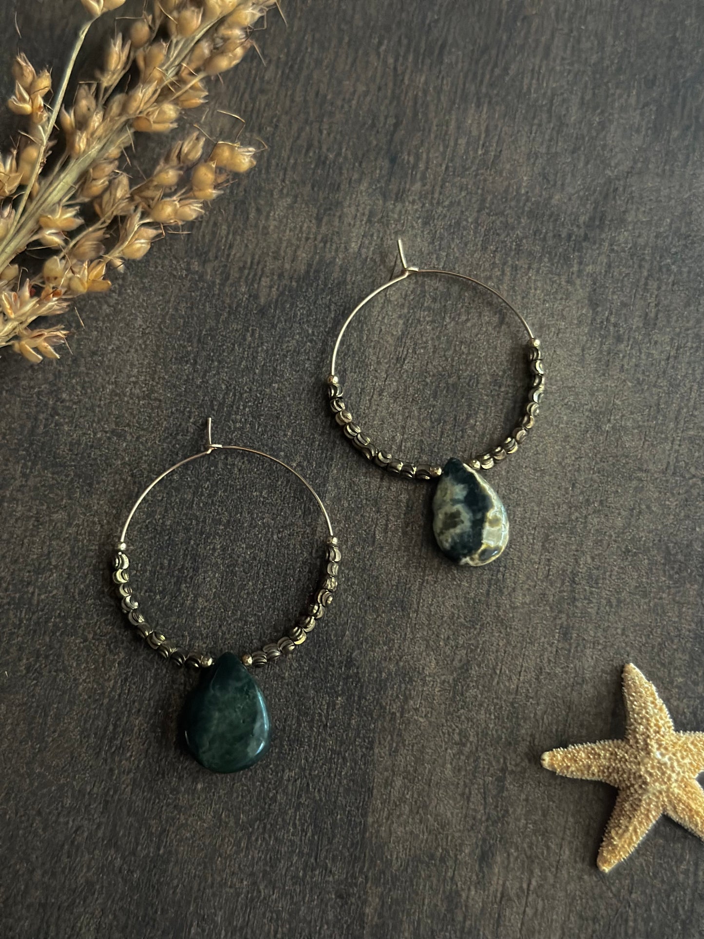 Ocean Jasper Hoop Earrings