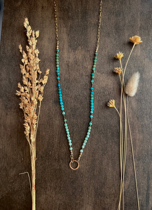 Turquoise Charm/Ring Keeper Necklace