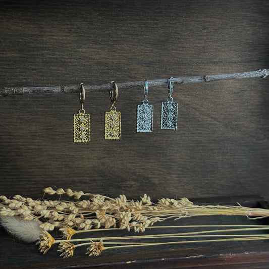 Starry Tablet Huggie Earrings