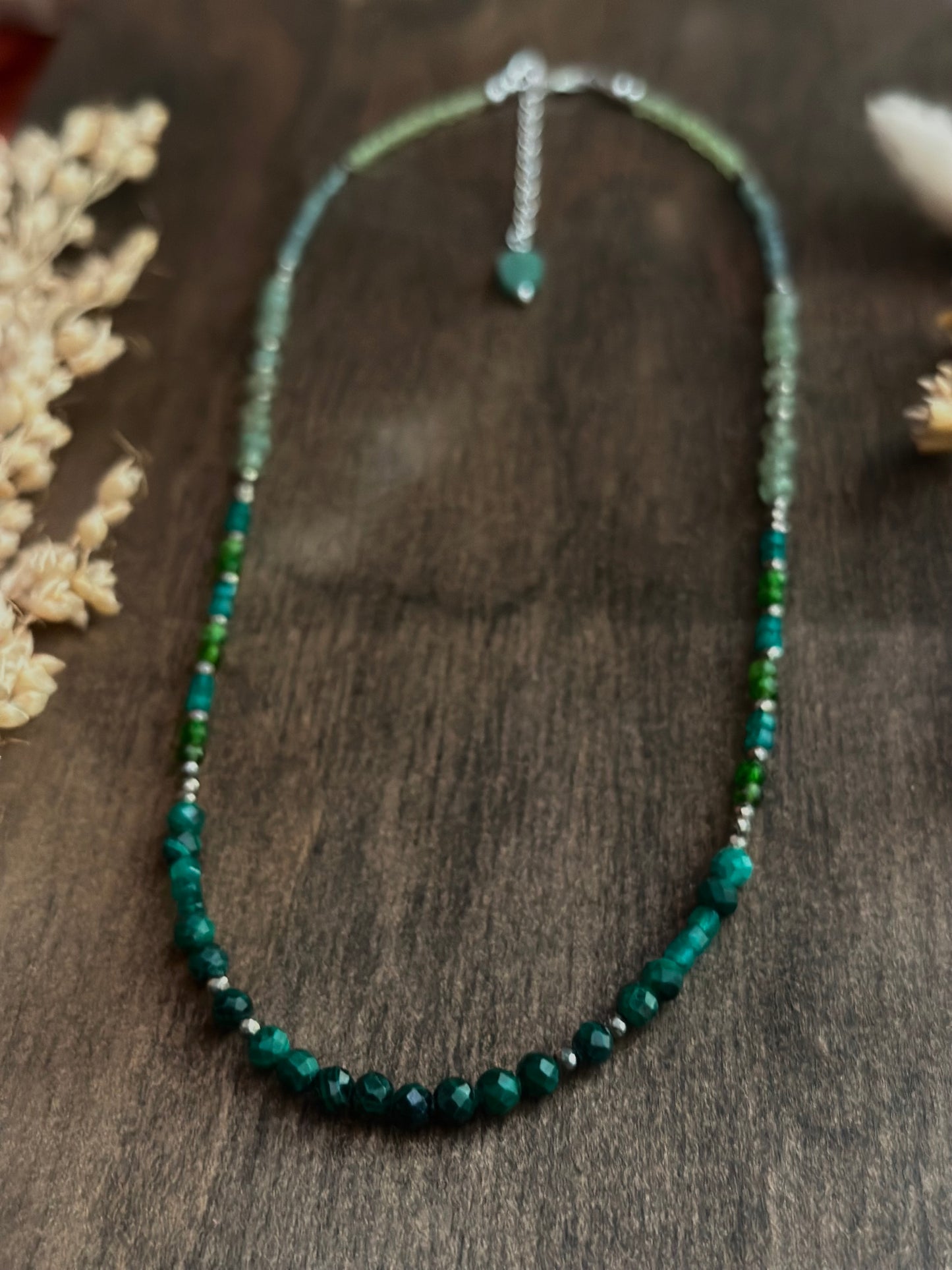 Green Mixed Gemstone Strand Necklace