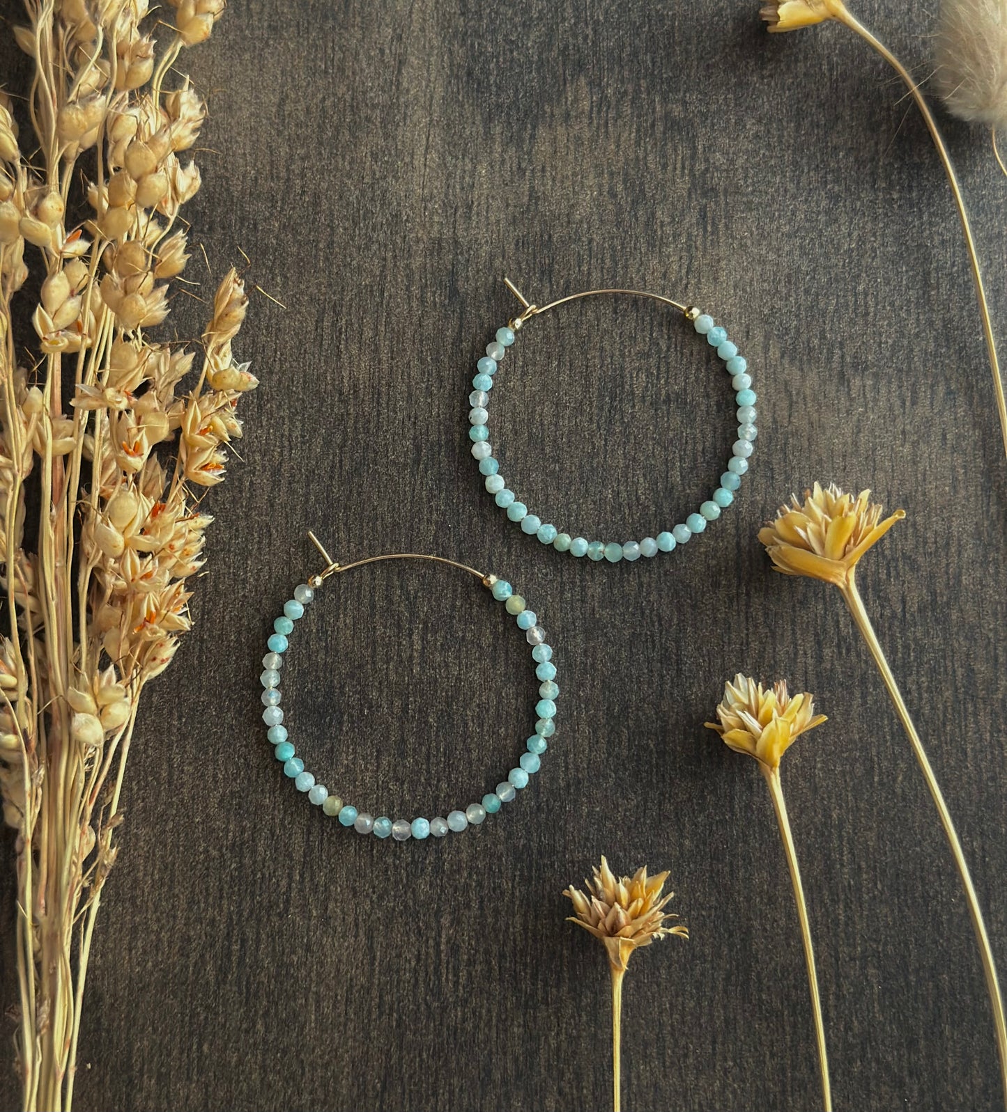 Amazonite Hoops