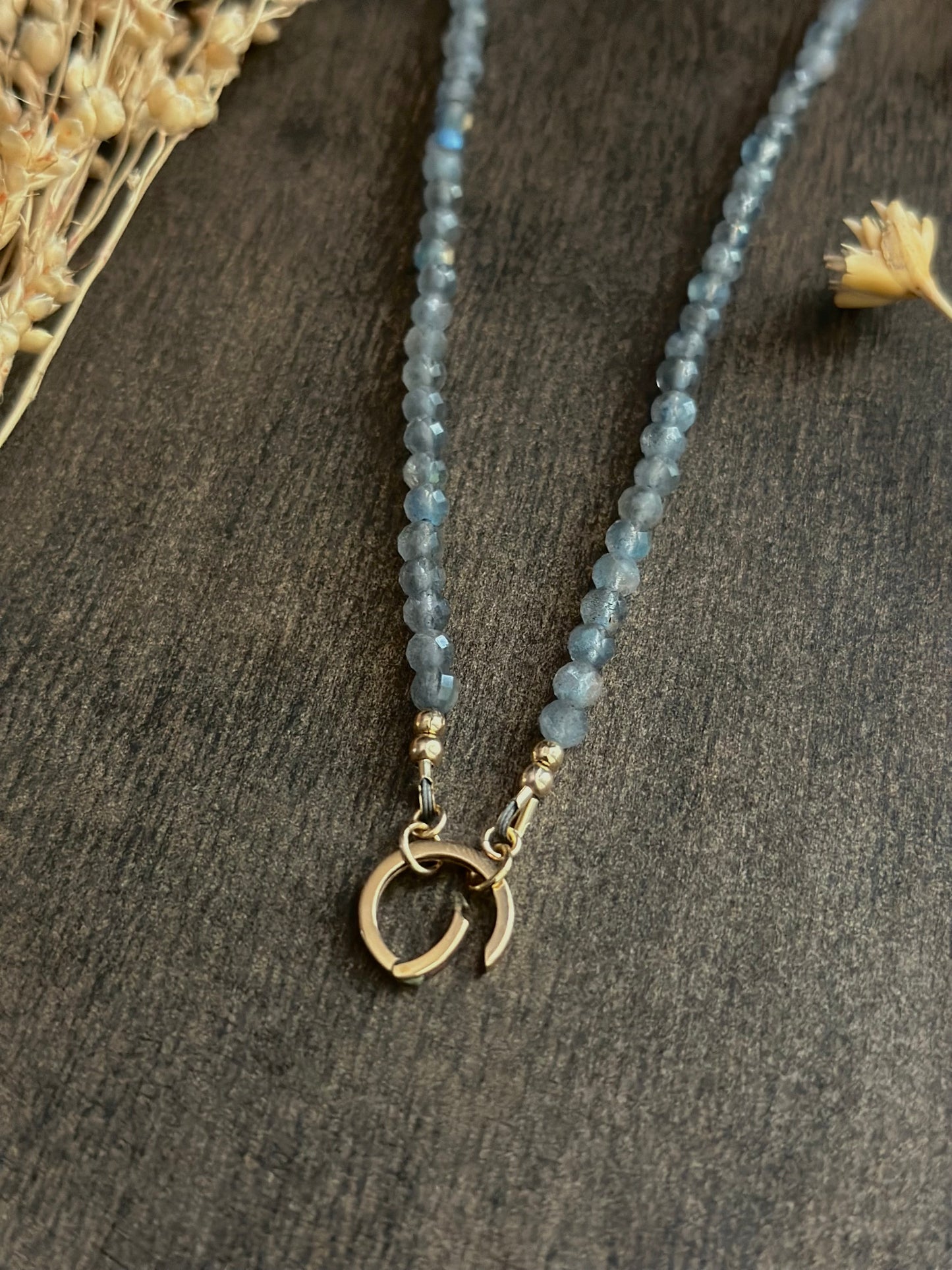 Labradorite Charm/Ring Keeper Necklace