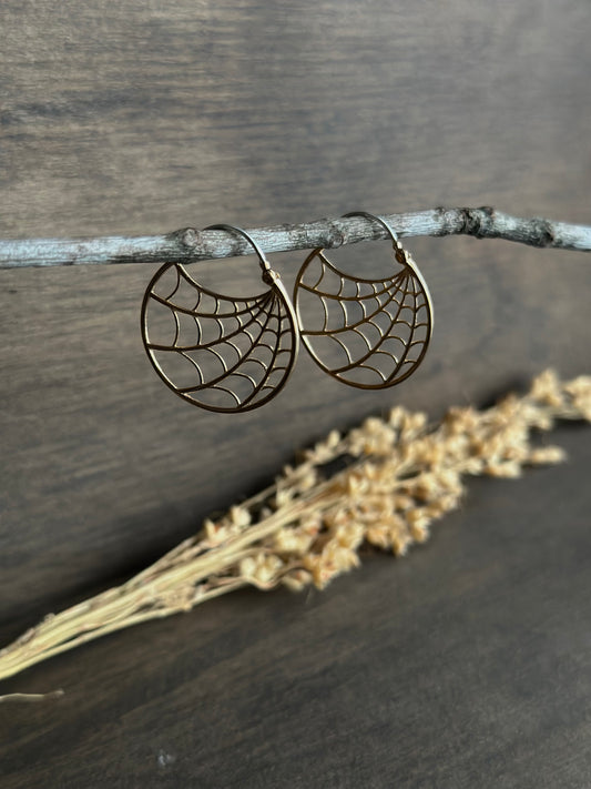 Bronze Spider Web Hoop