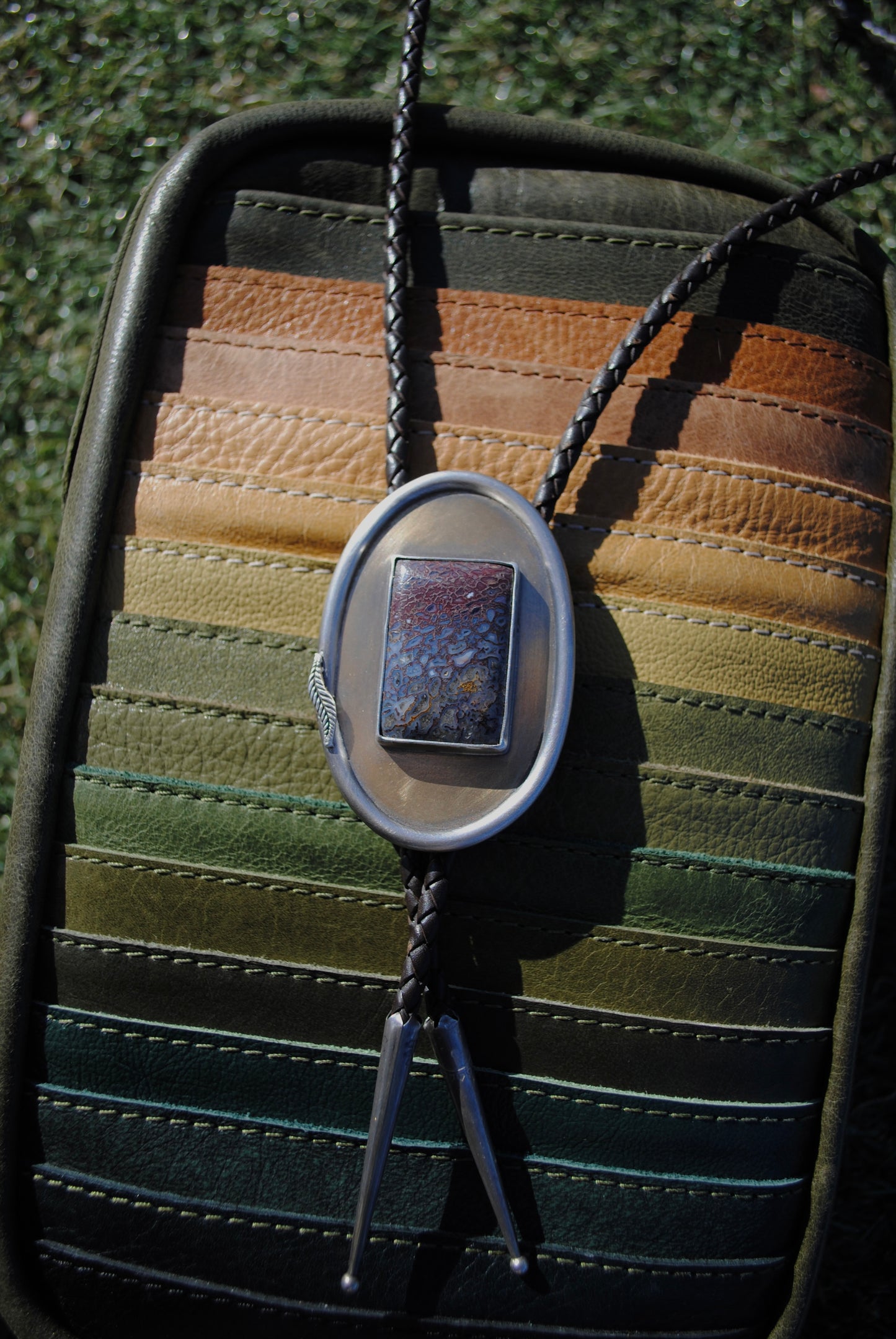 Agatized Dinosaur Bone Bolo Tie