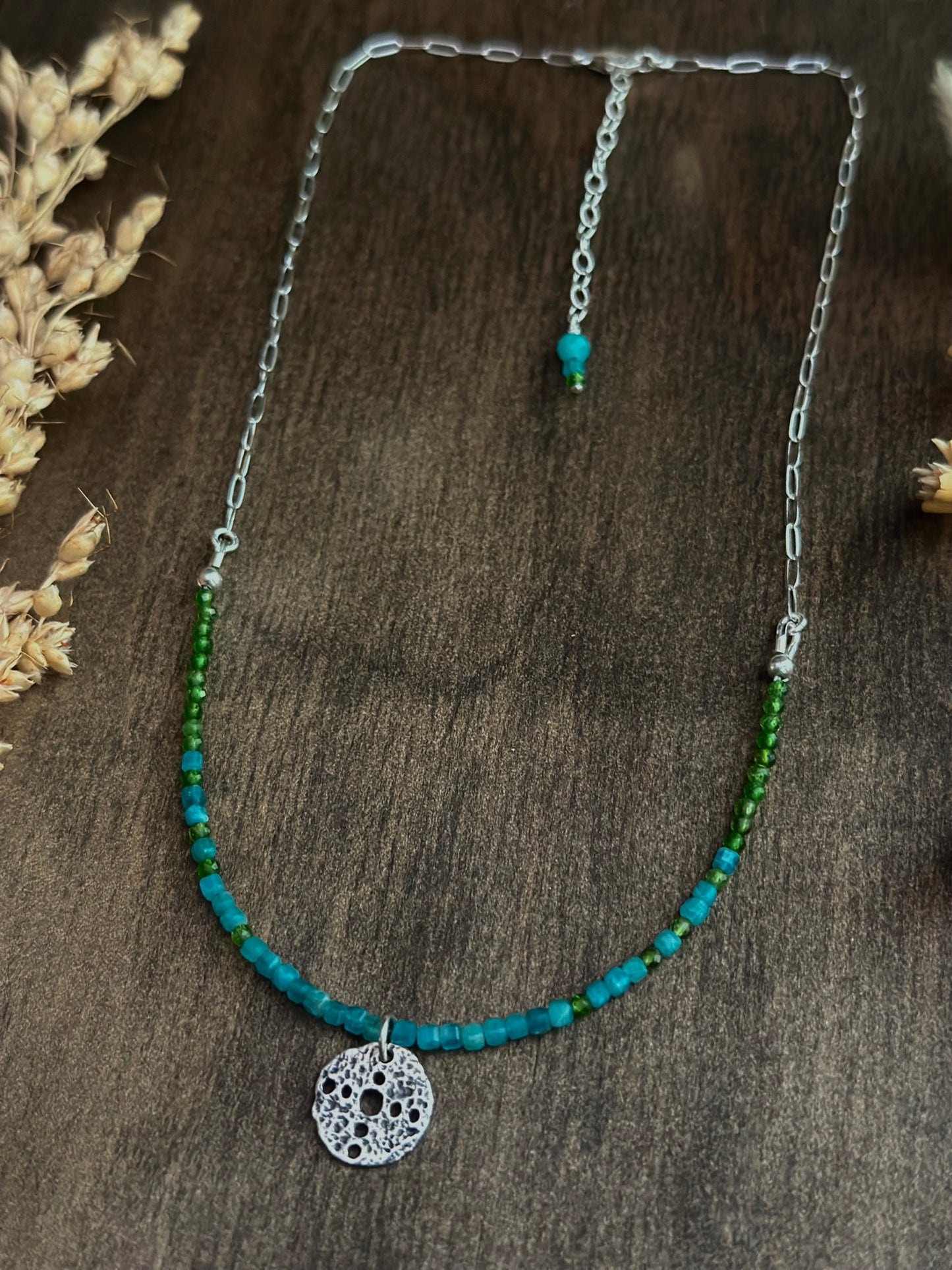Chrome Diopside l Amazonite Necklace