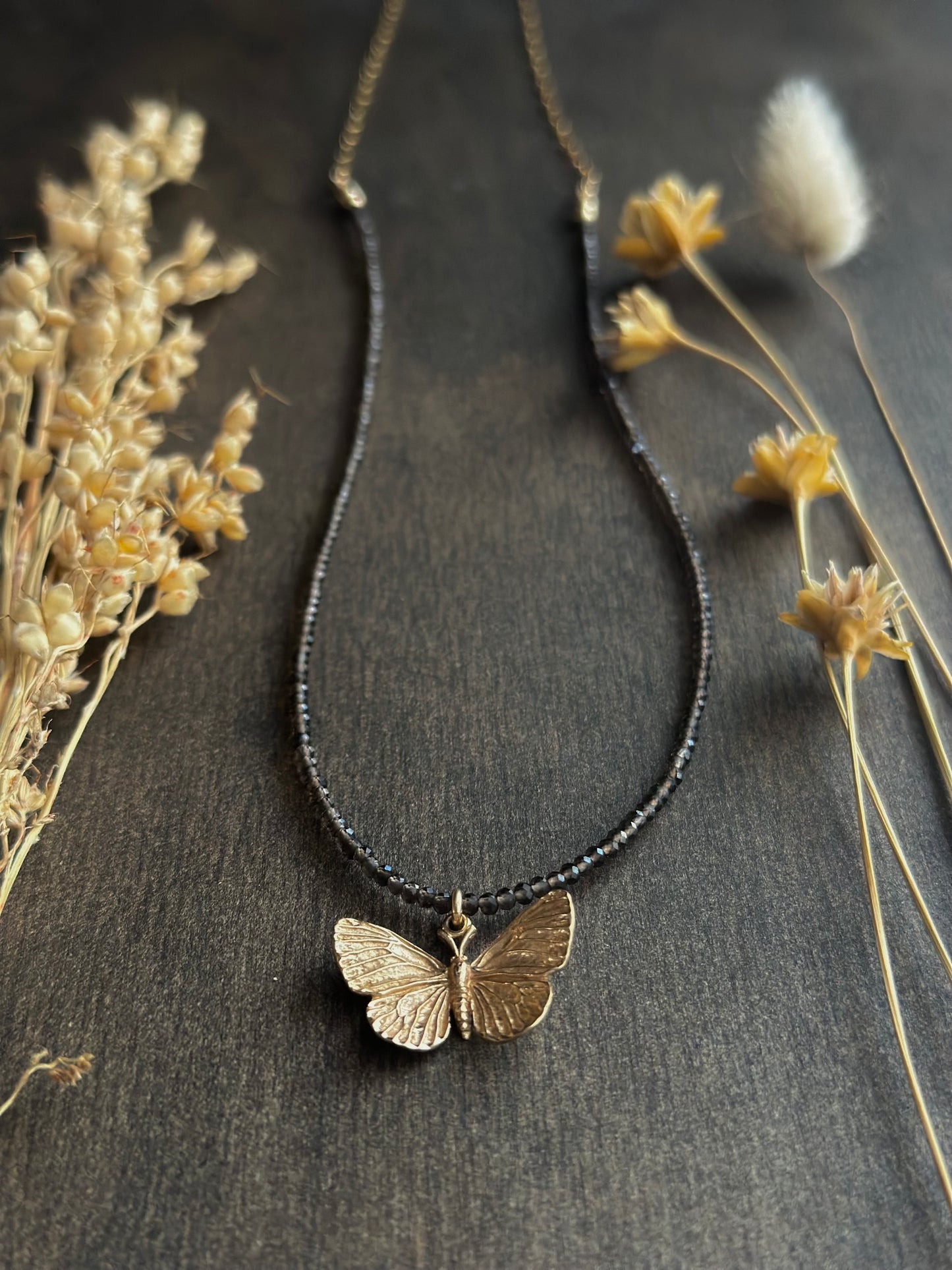 Smokey Quartz Butterfly Necklace