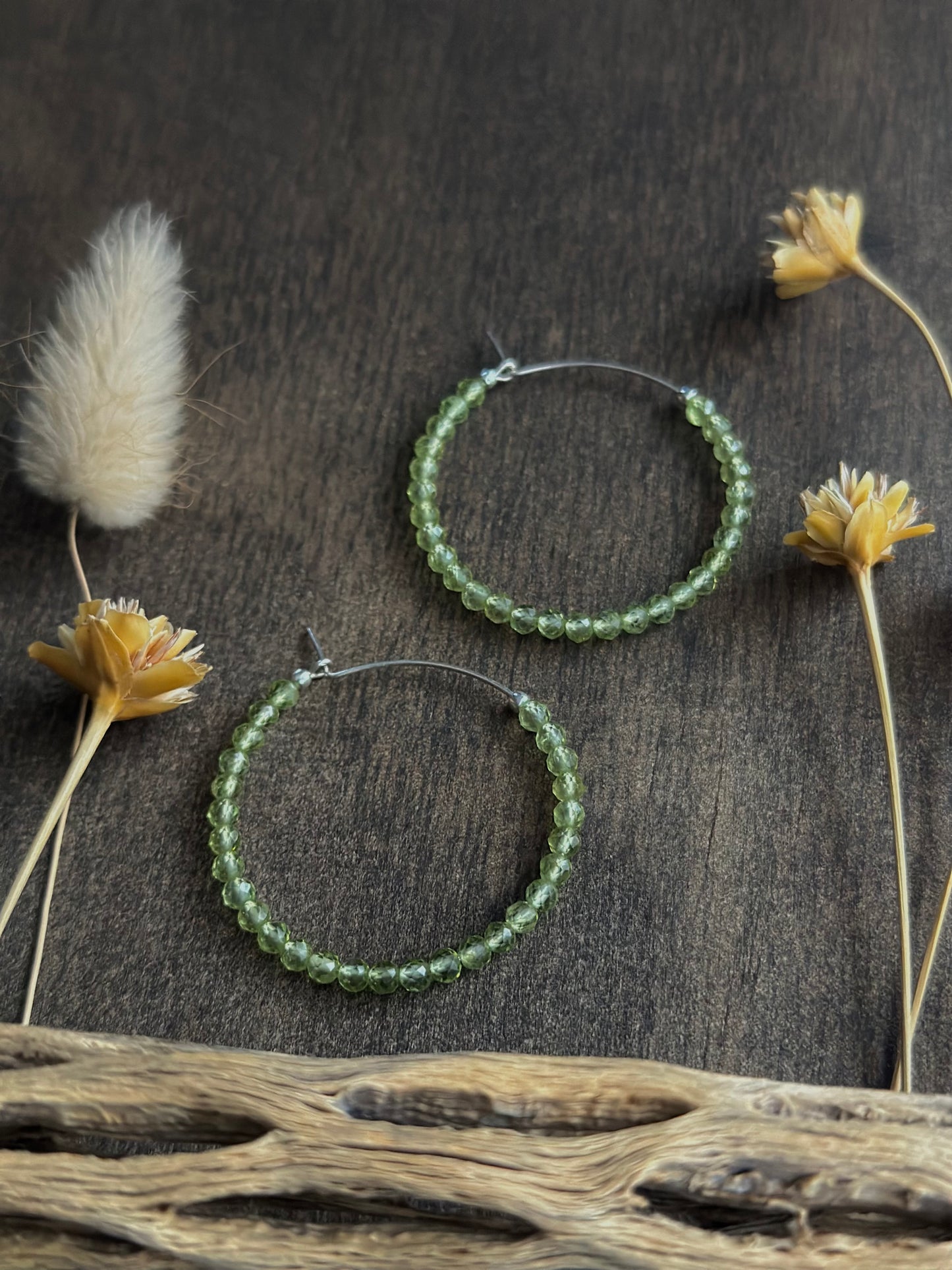 Peridot Hoops