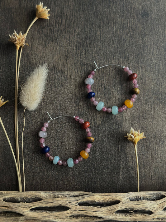 Tourmaline Mix Hoops