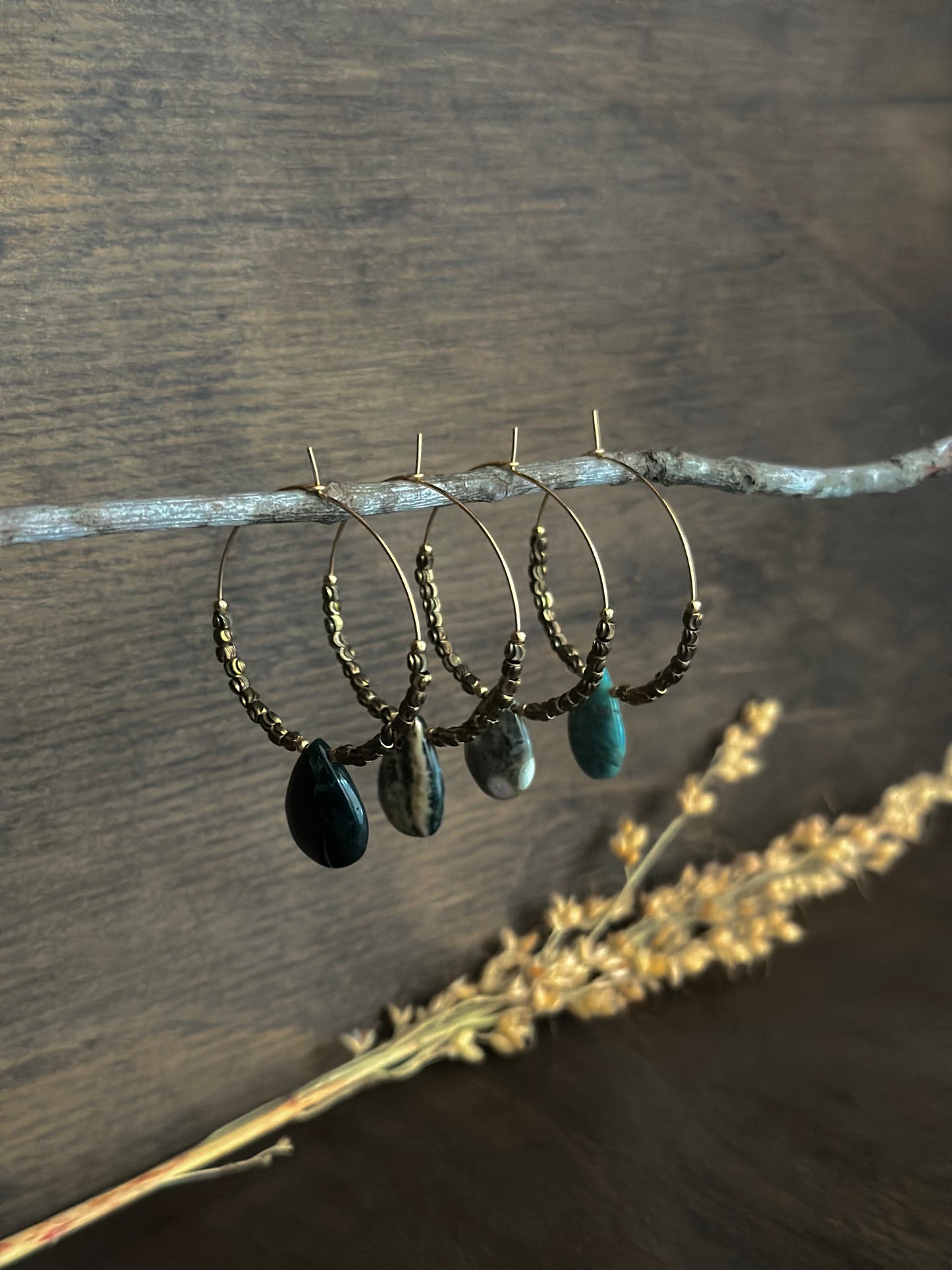 Ocean Jasper Hoop Earrings