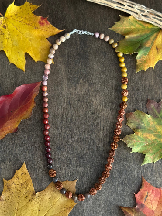 Mookaite & Rudraksha Seed Necklace - 19”