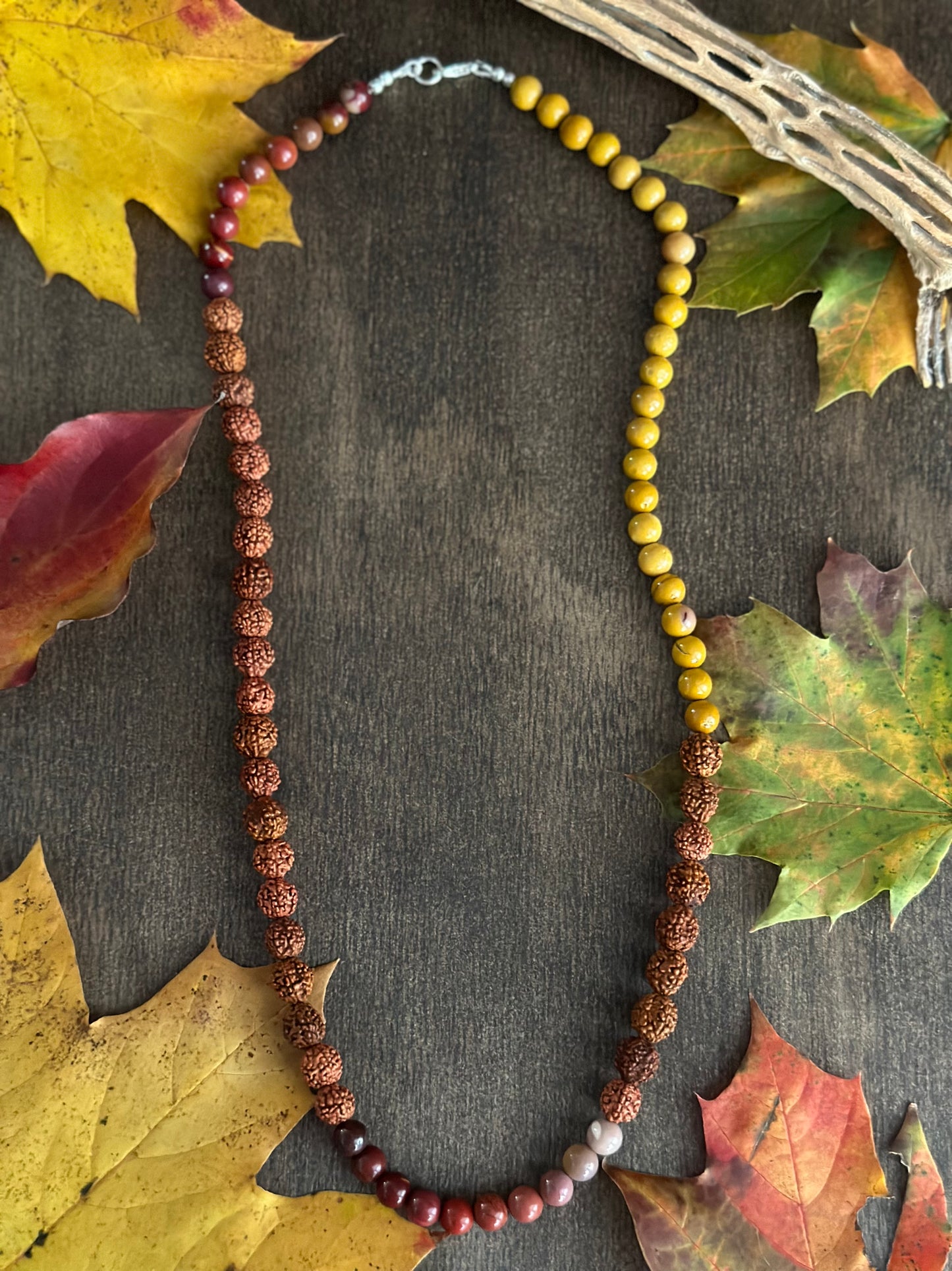 Mookaite & Rudraksha Seed Necklace - 22”