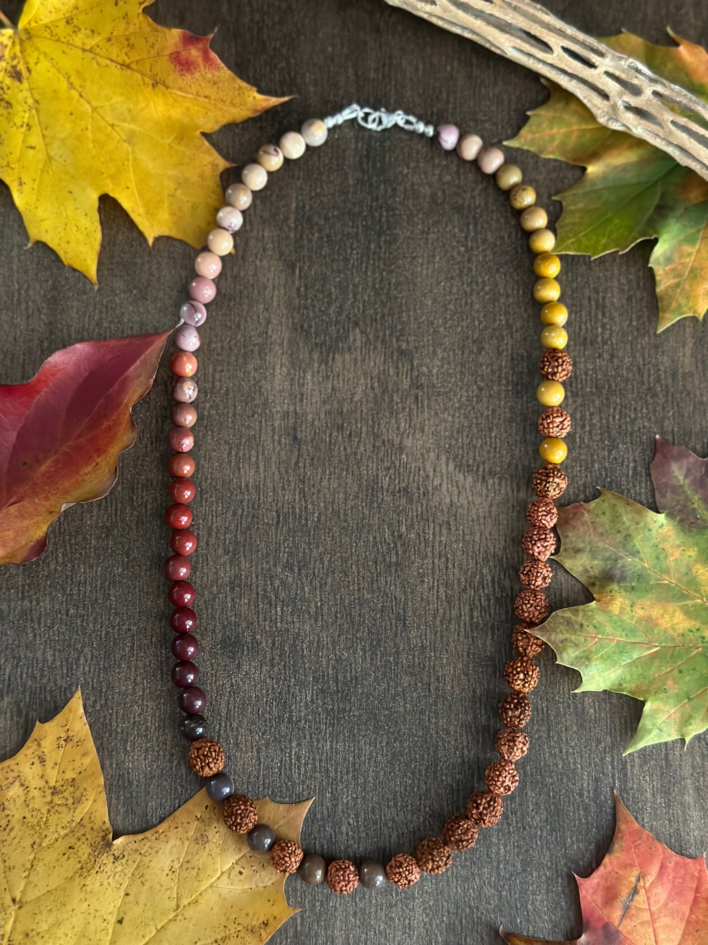 Mookaite & Rudraksha Seed Necklace - 19”